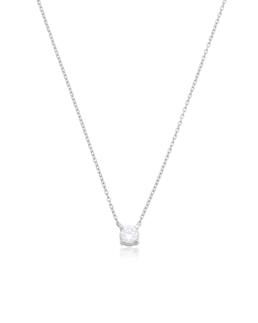 Collier Diamant Rond Solitaire - Or Blanc 14 carats Necklaces magal-dev 0.10 carats 40cm