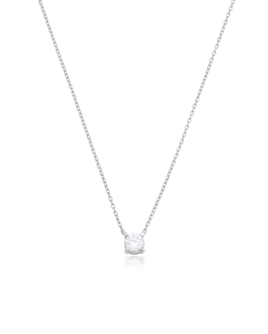 Diamond Solitaire Necklace - 14K White Gold Necklaces magal-dev 0.25 CT 16”