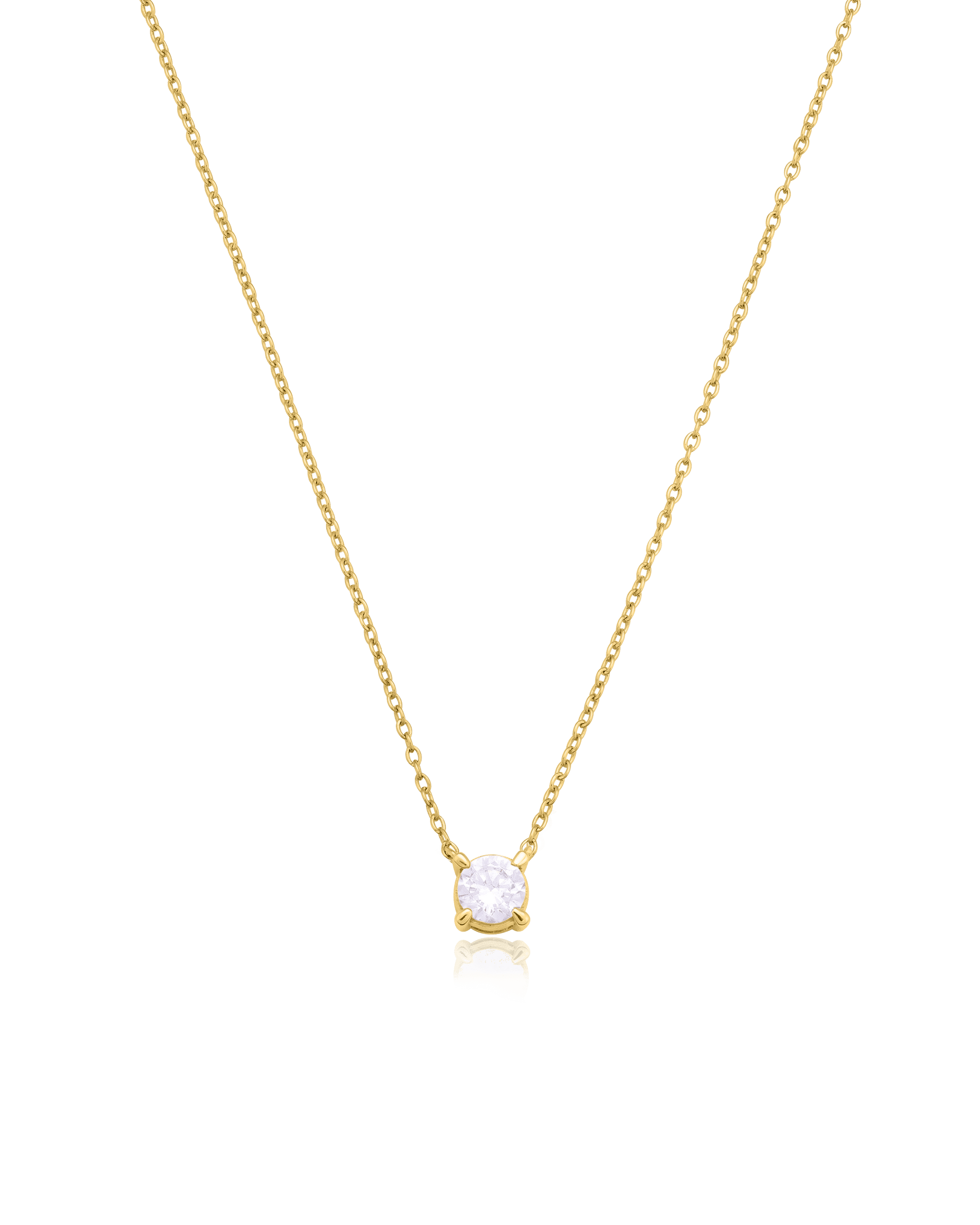 Collier Diamant Rond Solitaire - Or Jaune Plaqué 18 carats Necklaces magal-dev 0.10 carats 40cm