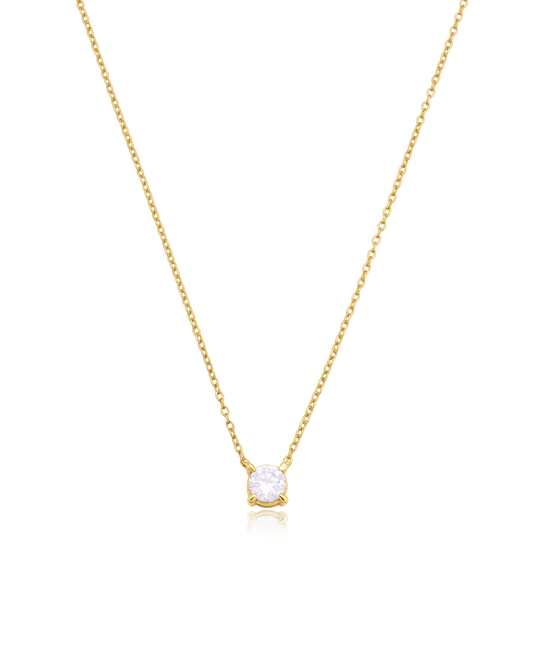 Diamond Solitaire Necklace - 14K Yellow Gold Necklaces magal-dev 0.10 CT 16”