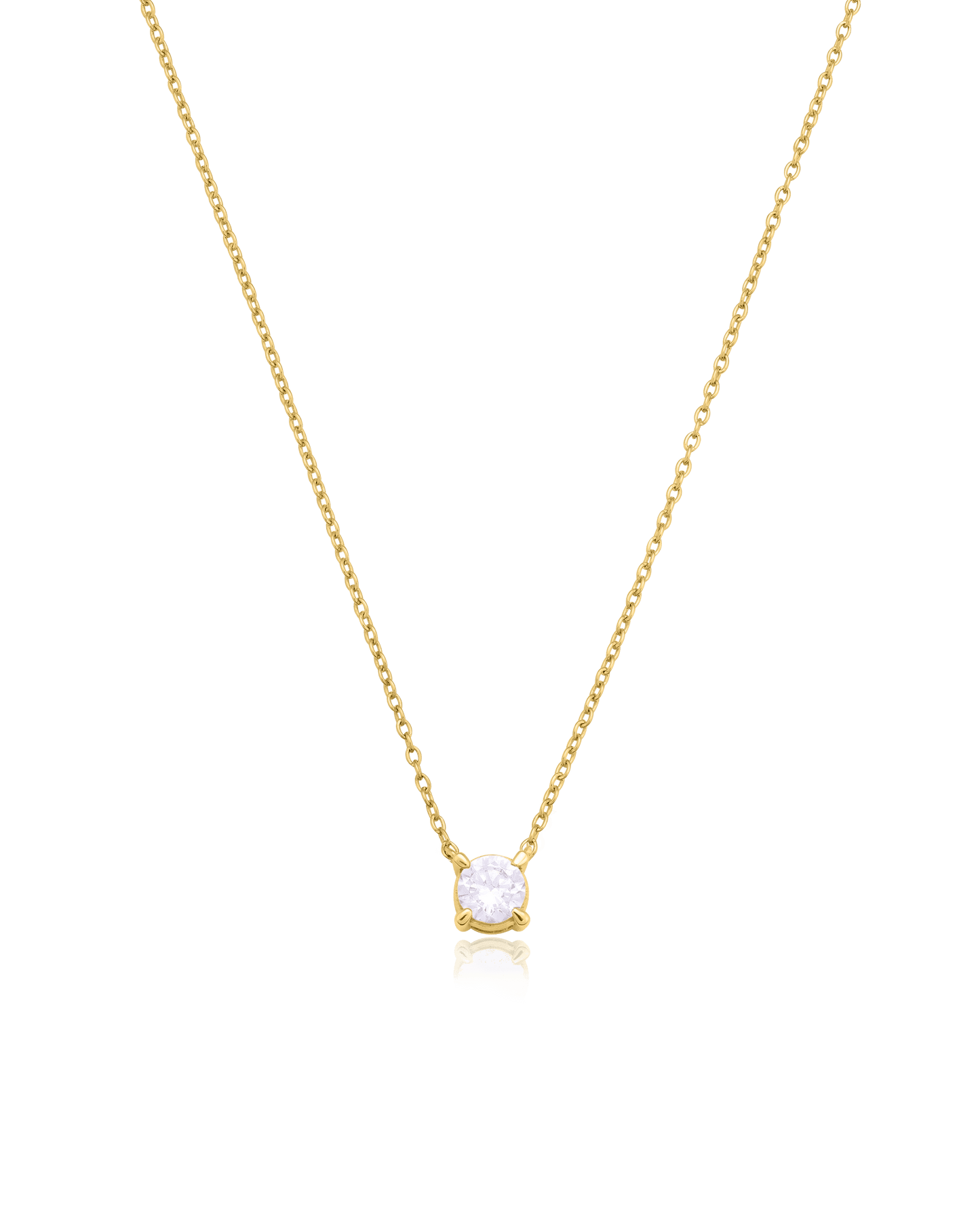 Collier Diamant Rond Solitaire - Or Jaune 14 carats Necklaces magal-dev 0.10 carats 40cm