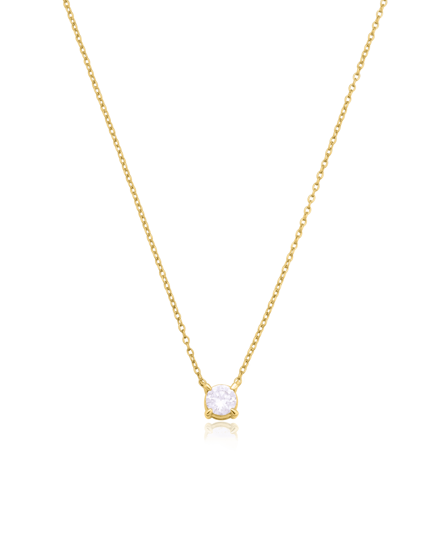 Collier Diamant Rond Solitaire - Or Blanc 14 carats Necklaces magal-dev