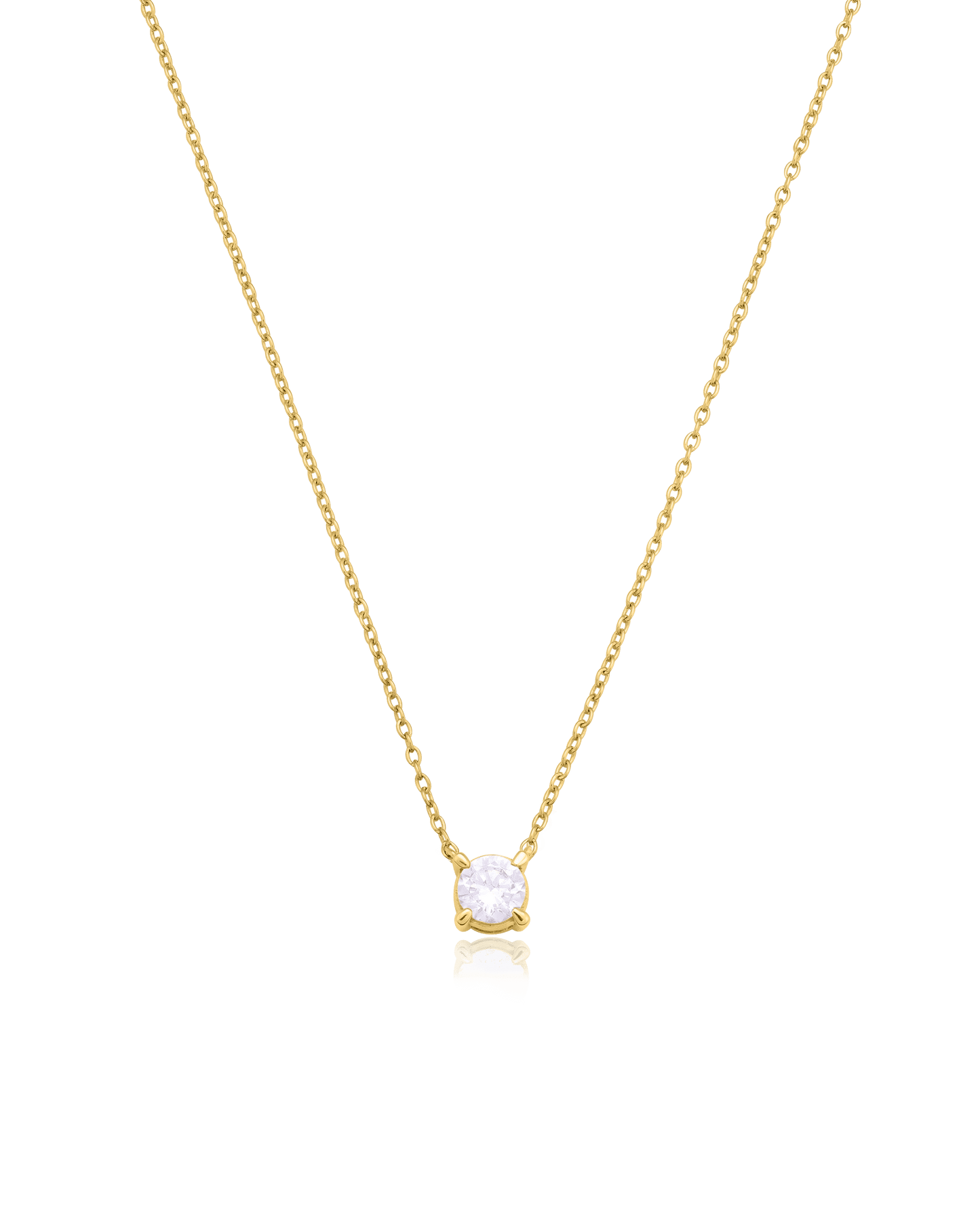 Diamond Solitaire Necklace - 14K Rose Gold Necklaces magal-dev
