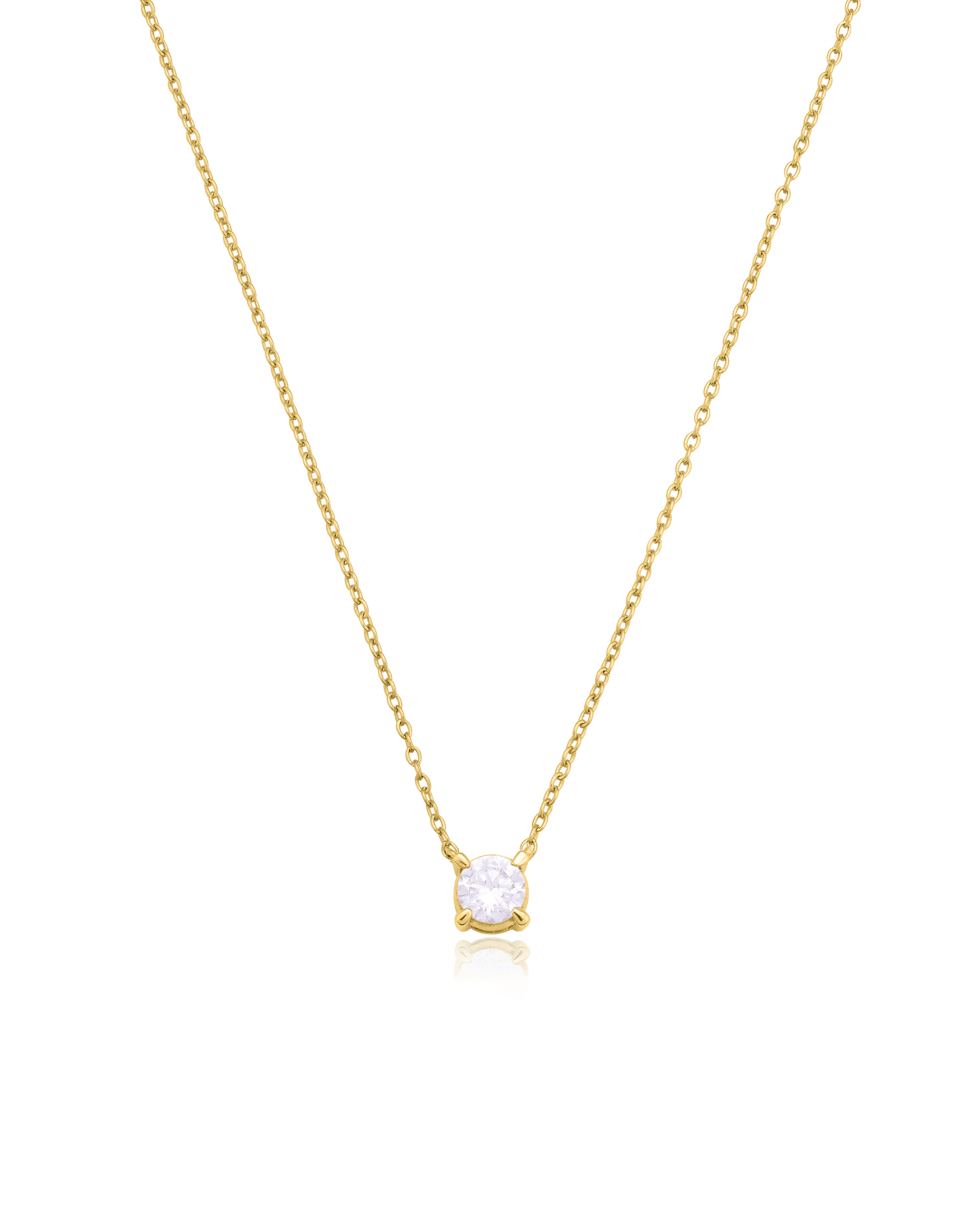 Diamond Solitaire Necklace - 14K Rose Gold Necklaces magal-dev