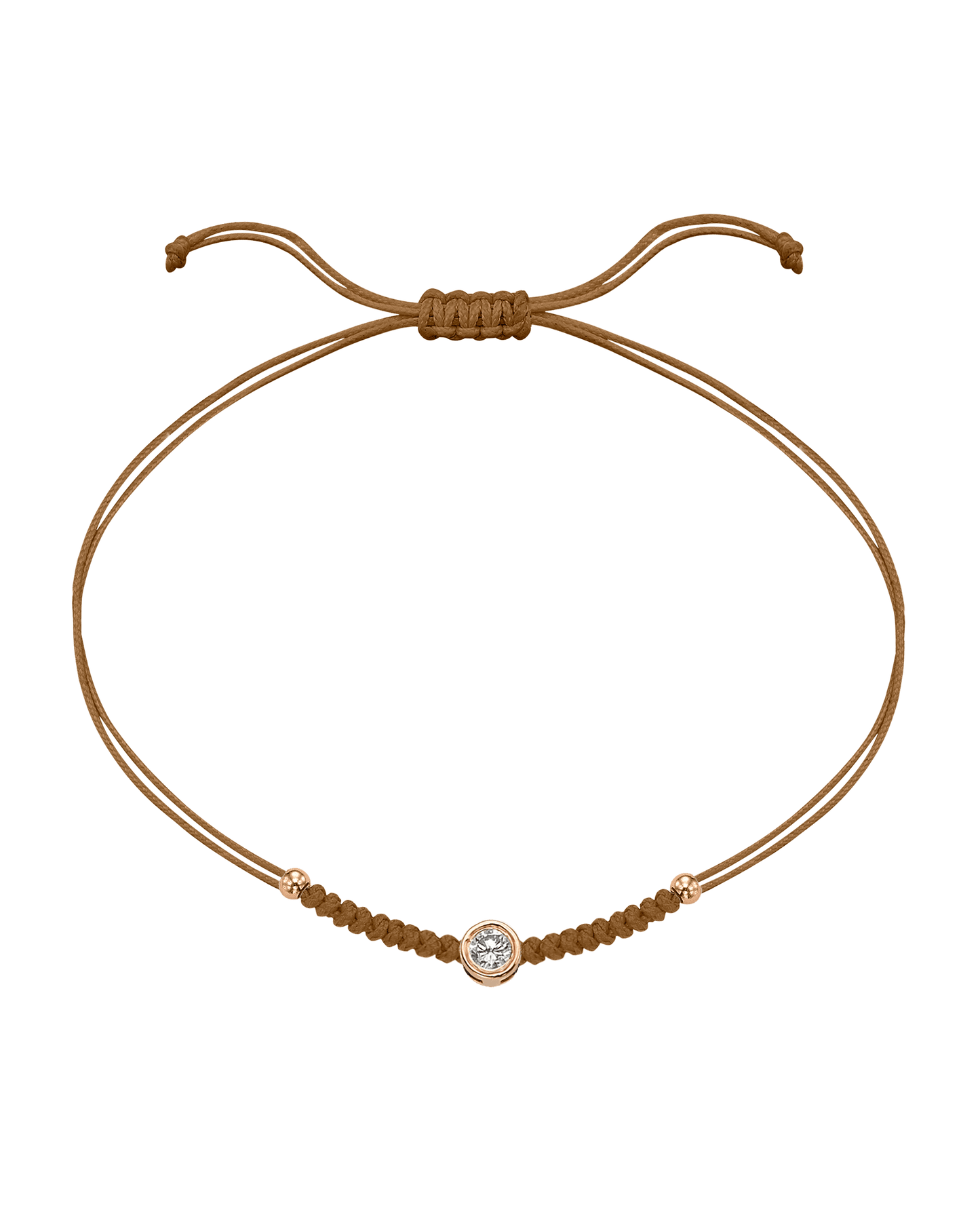 Le String of Love Boules D'or - Or Rose 14 carats Bracelet 14K Solid Gold Camel Large: 0.10 carats
