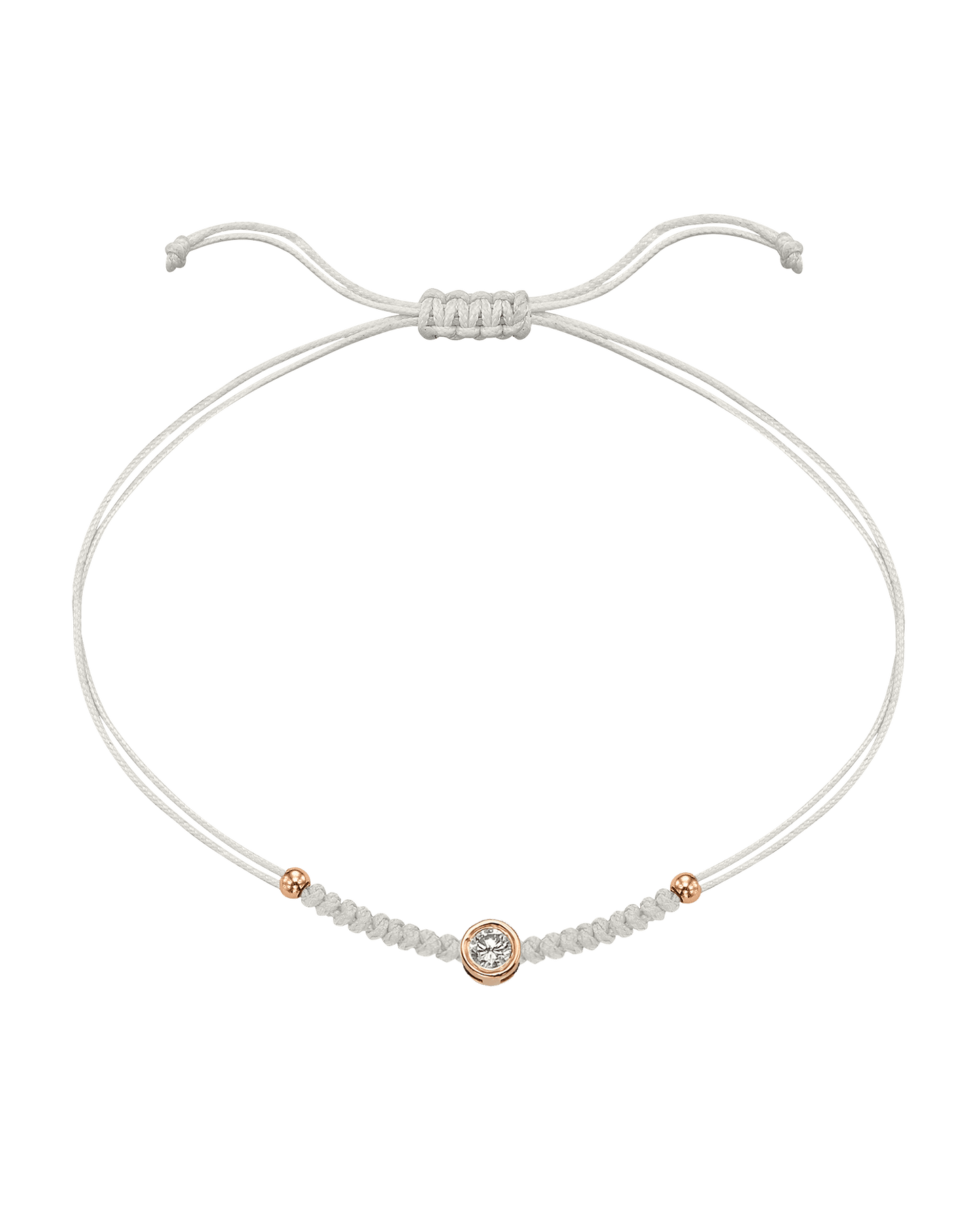 Le String of Love Boules D'or - Or Rose 14 carats Bracelet 14K Solid Gold Perle Large: 0.10 carats
