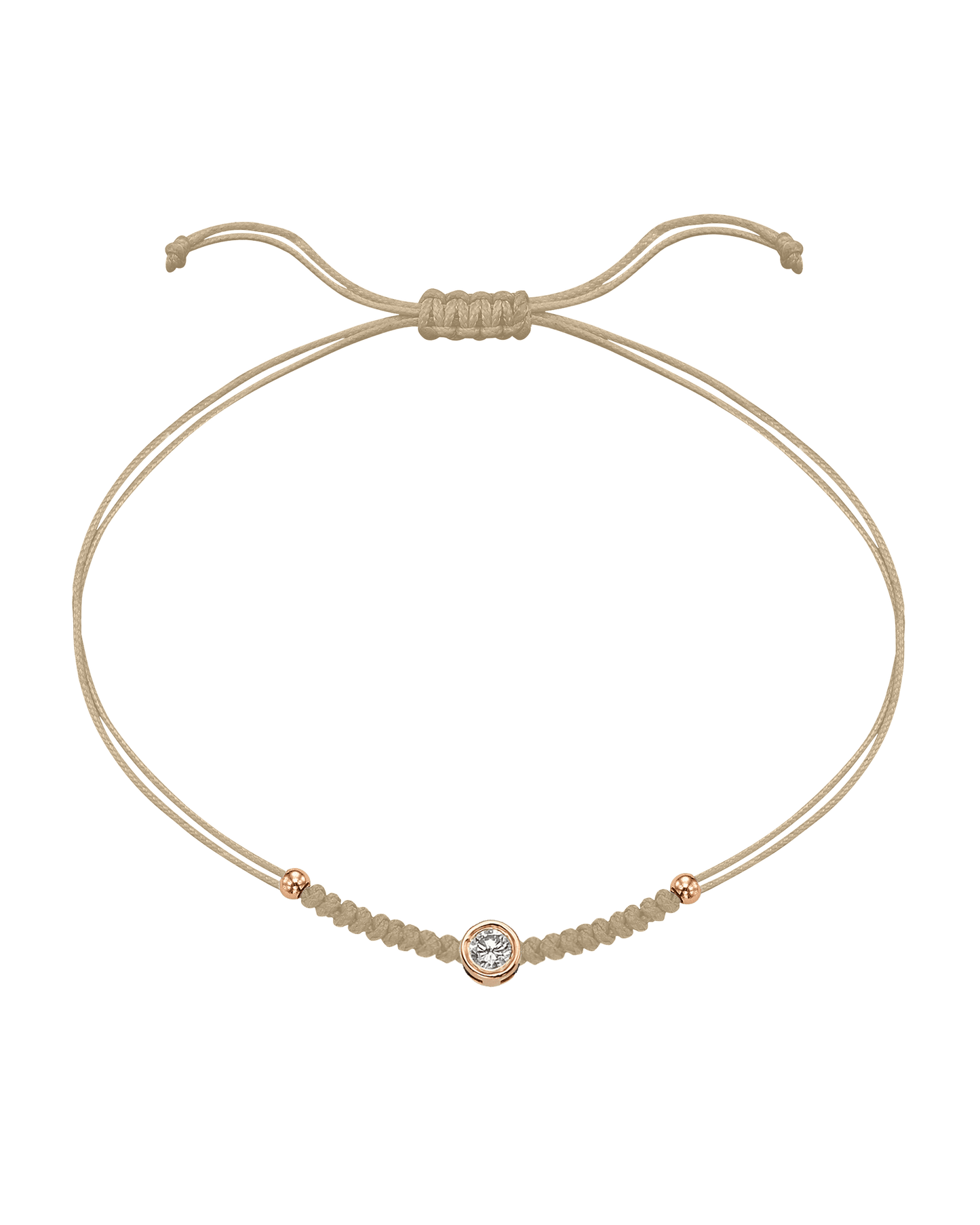 Le String of Love Boules D'or - Or Rose 14 carats Bracelet 14K Solid Gold Beige Large: 0.10 carats
