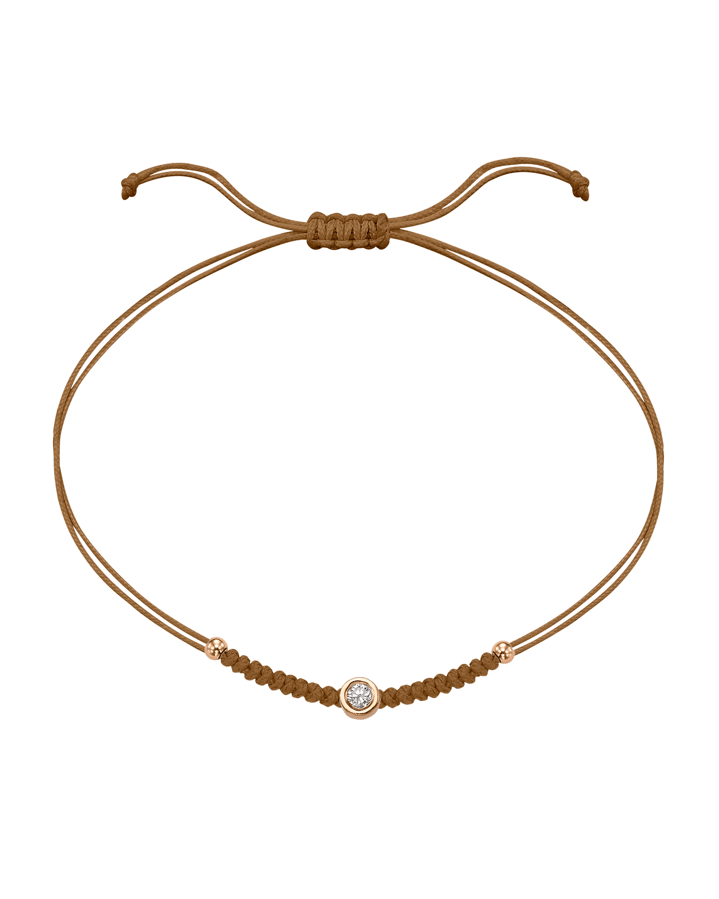 Le String of Love Boules D'or - Or Rose 14 carats Bracelet 14K Solid Gold Camel Medium: 0.05 carats