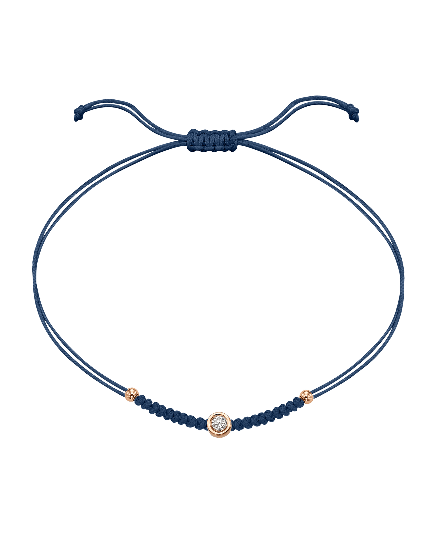 Le String of Love Boules D'or - Or Rose 14 carats Bracelet 14K Solid Gold Bleu Indigo Medium: 0.05 carats