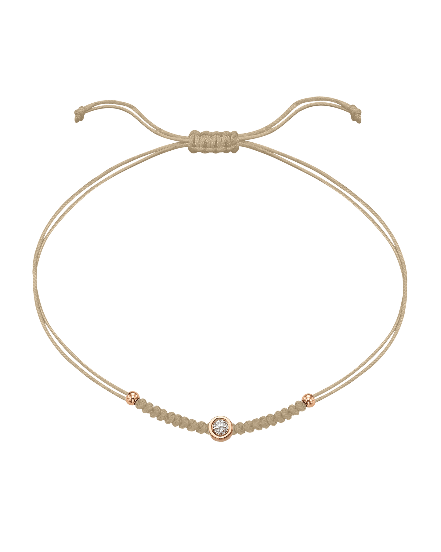 Le String of Love Boules D'or - Or Rose 14 carats Bracelet 14K Solid Gold Beige Medium: 0.05 carats