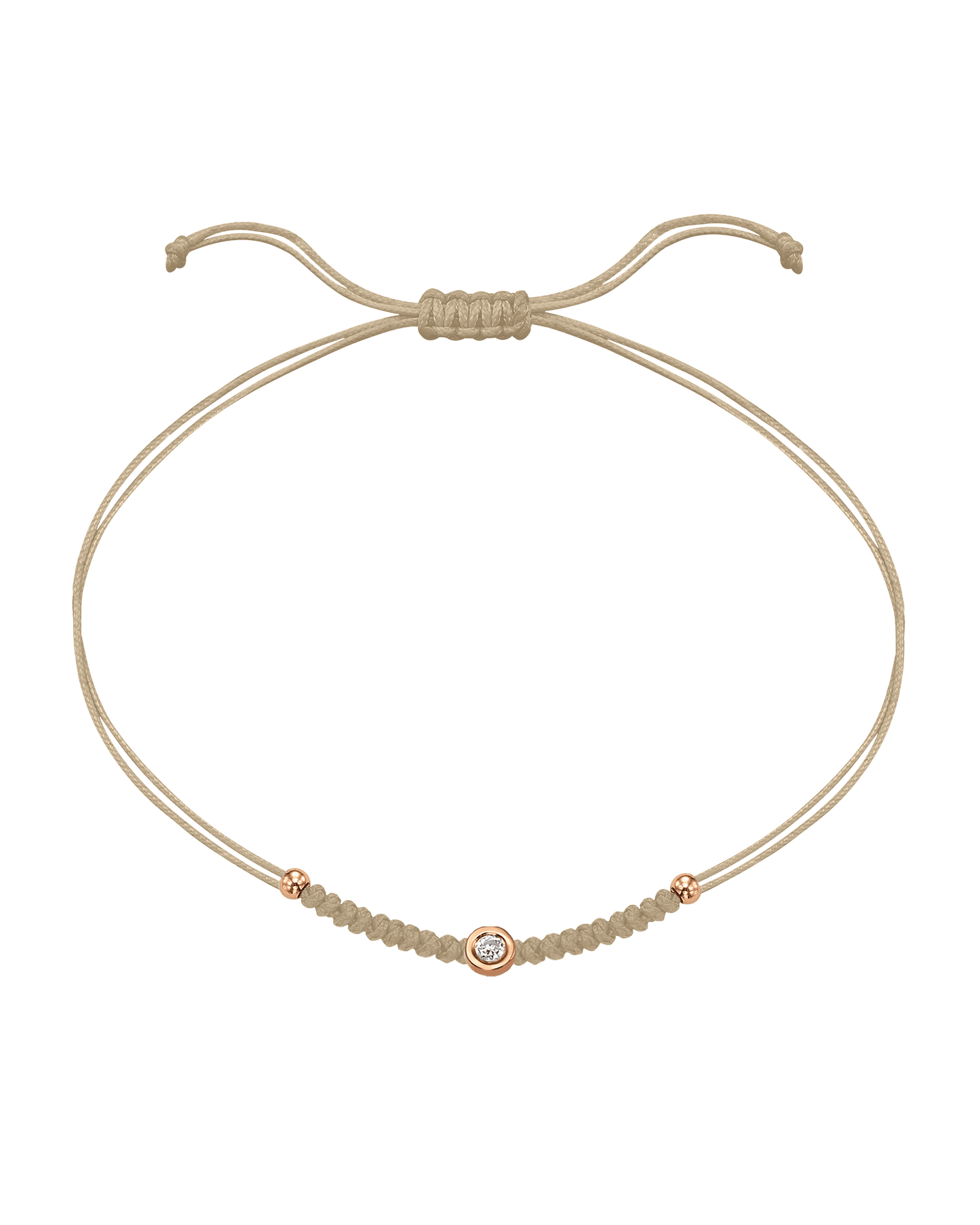 Le String of Love Boules D'or - Or Rose 14 carats Bracelet 14K Solid Gold Beige Small: 0.03 carats