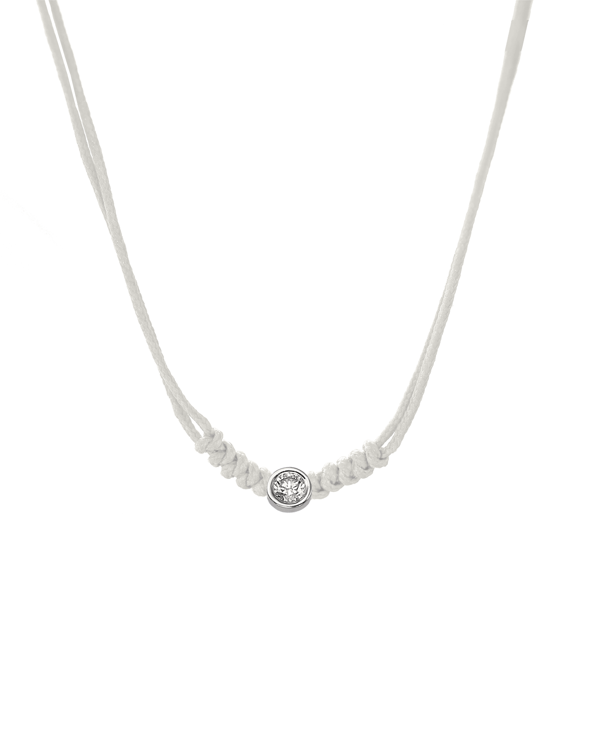 Collier String of Love - Or Blanc 14 carats Necklaces 14K Solid Gold Perle Large: 0.10 carats