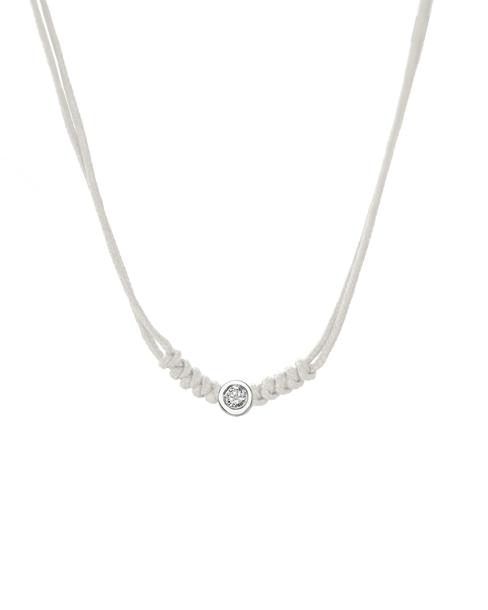 Collier String of Love - Or Blanc 14 carats Necklaces 14K Solid Gold Perle Medium: 0.05 carats