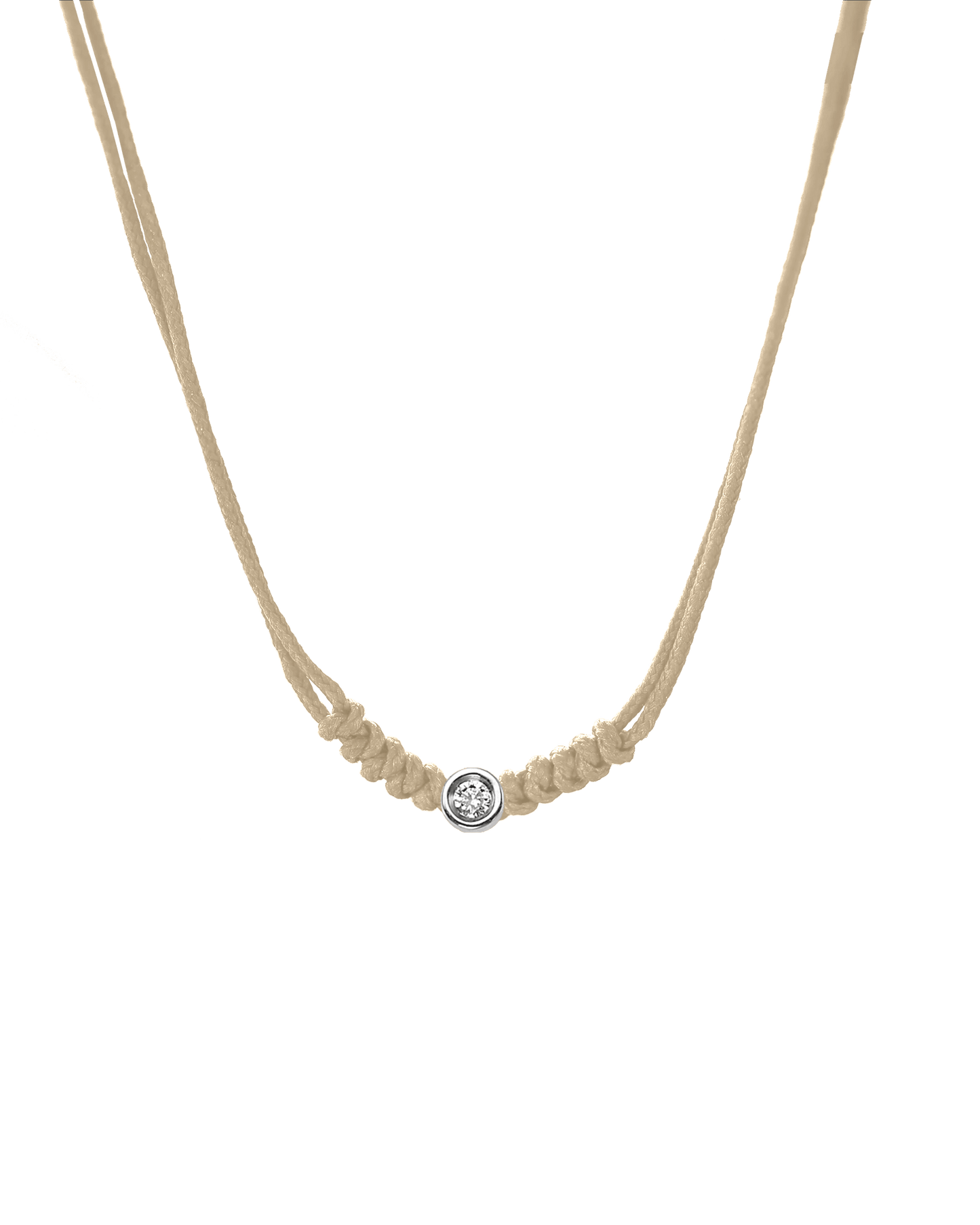 Collier String of Love - Or Blanc 14 carats Necklaces 14K Solid Gold Beige Small: 0.03 carats