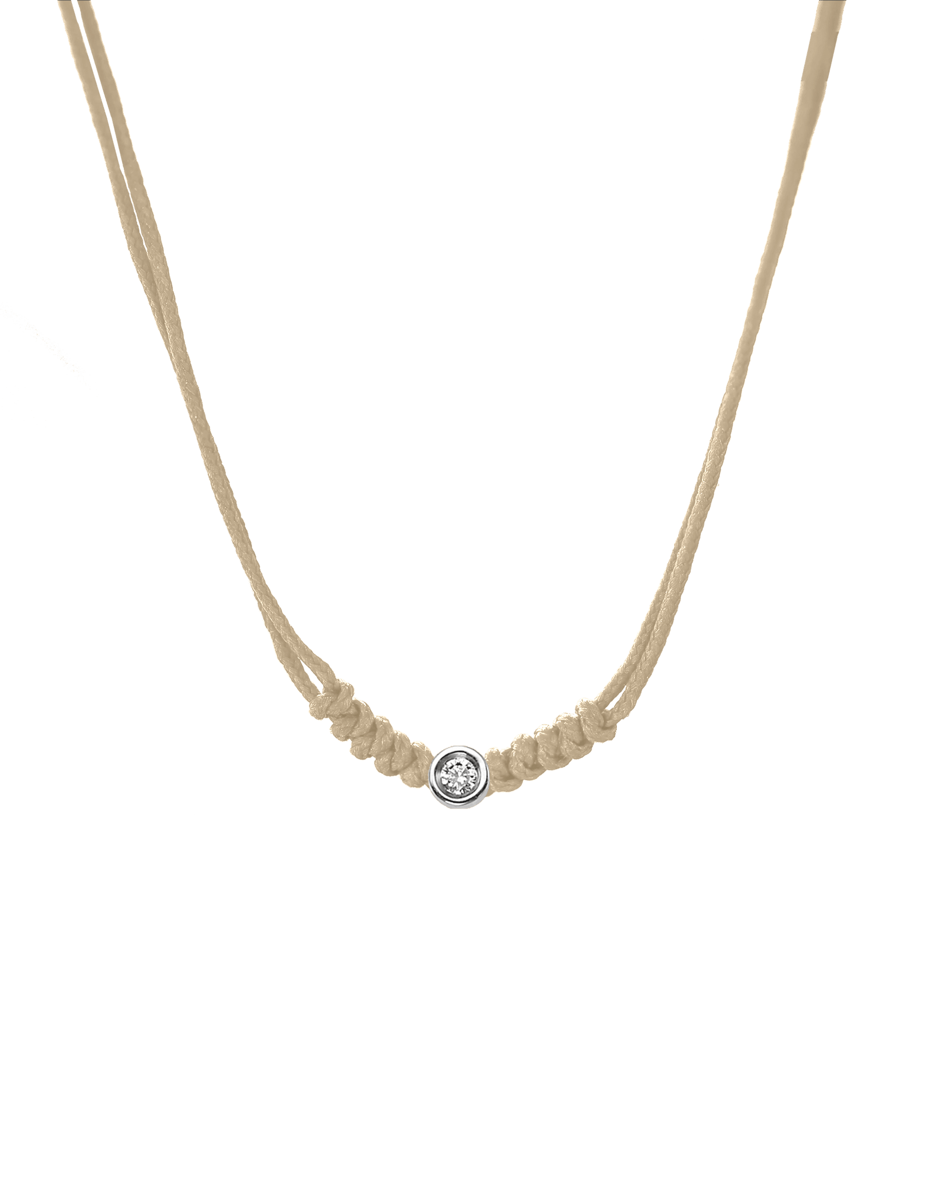 Collier String of Love - Or Blanc 14 carats Necklaces 14K Solid Gold Beige Small: 0.03 carats