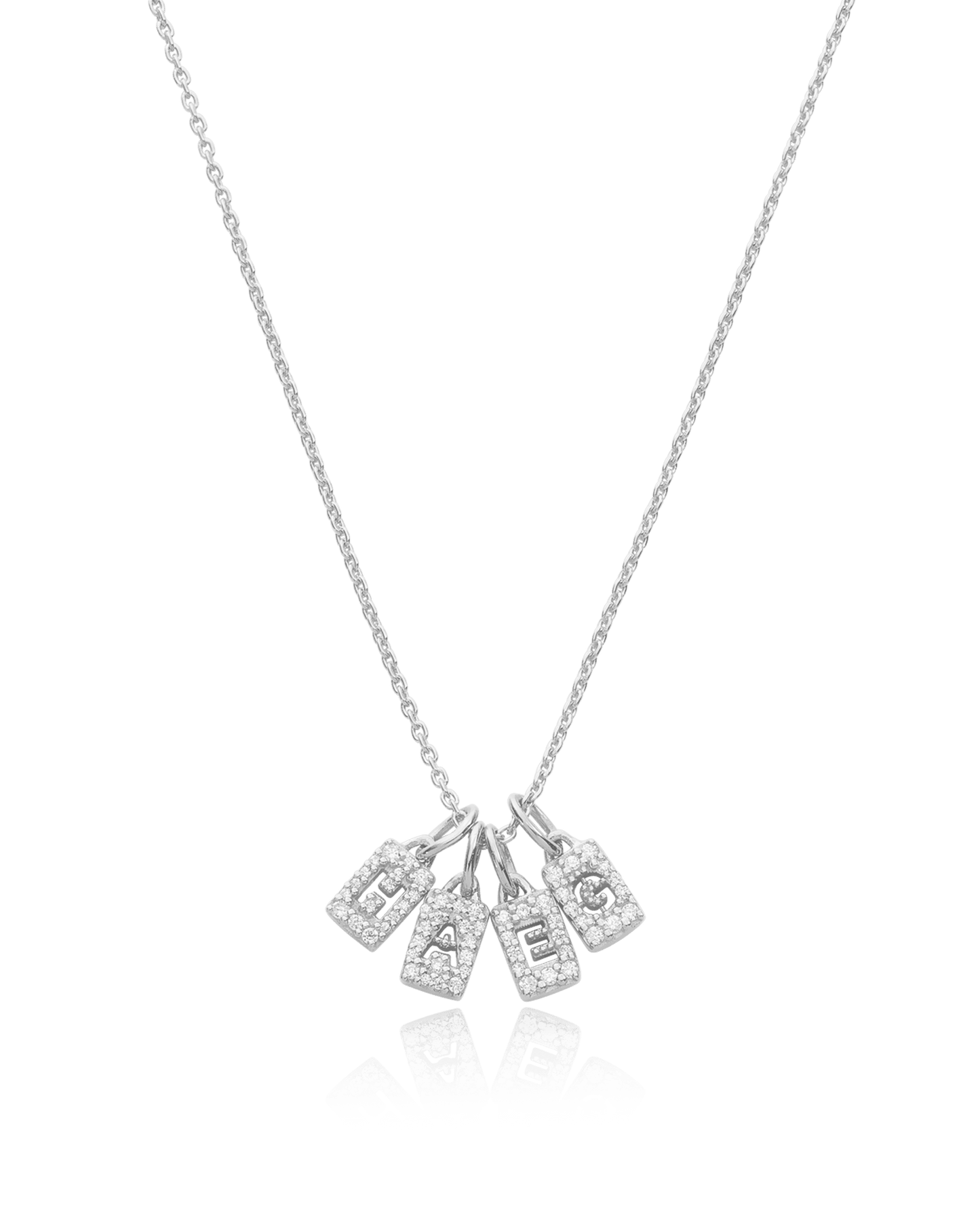 Collier Initiale Poussière d'Étoiles - Argent 925 Necklaces magal-dev 1 Plaque 40cm