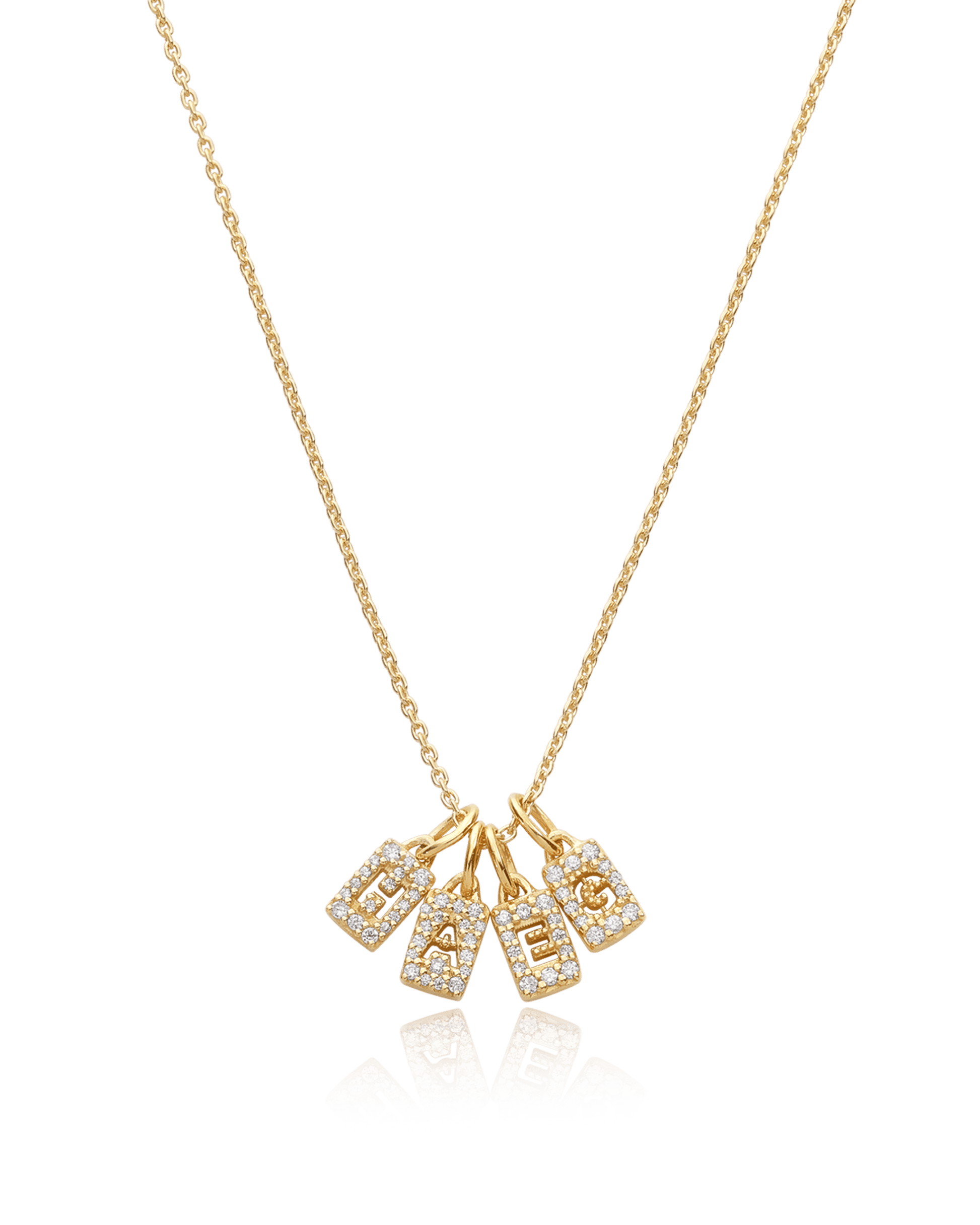 Stardust Initial Tag Necklace - 18K Gold Vermeil Necklaces magal-dev 1 Tag 16"