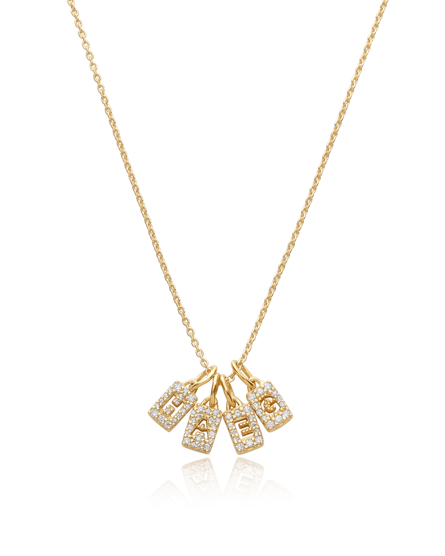 Stardust Initial Tag Necklace - 18K Rose Vermeil Necklaces magal-dev