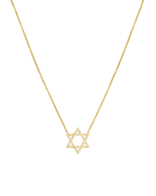 Star of David Necklace - 18K Gold Vermeil Necklaces magal-dev White Zirconia 16”