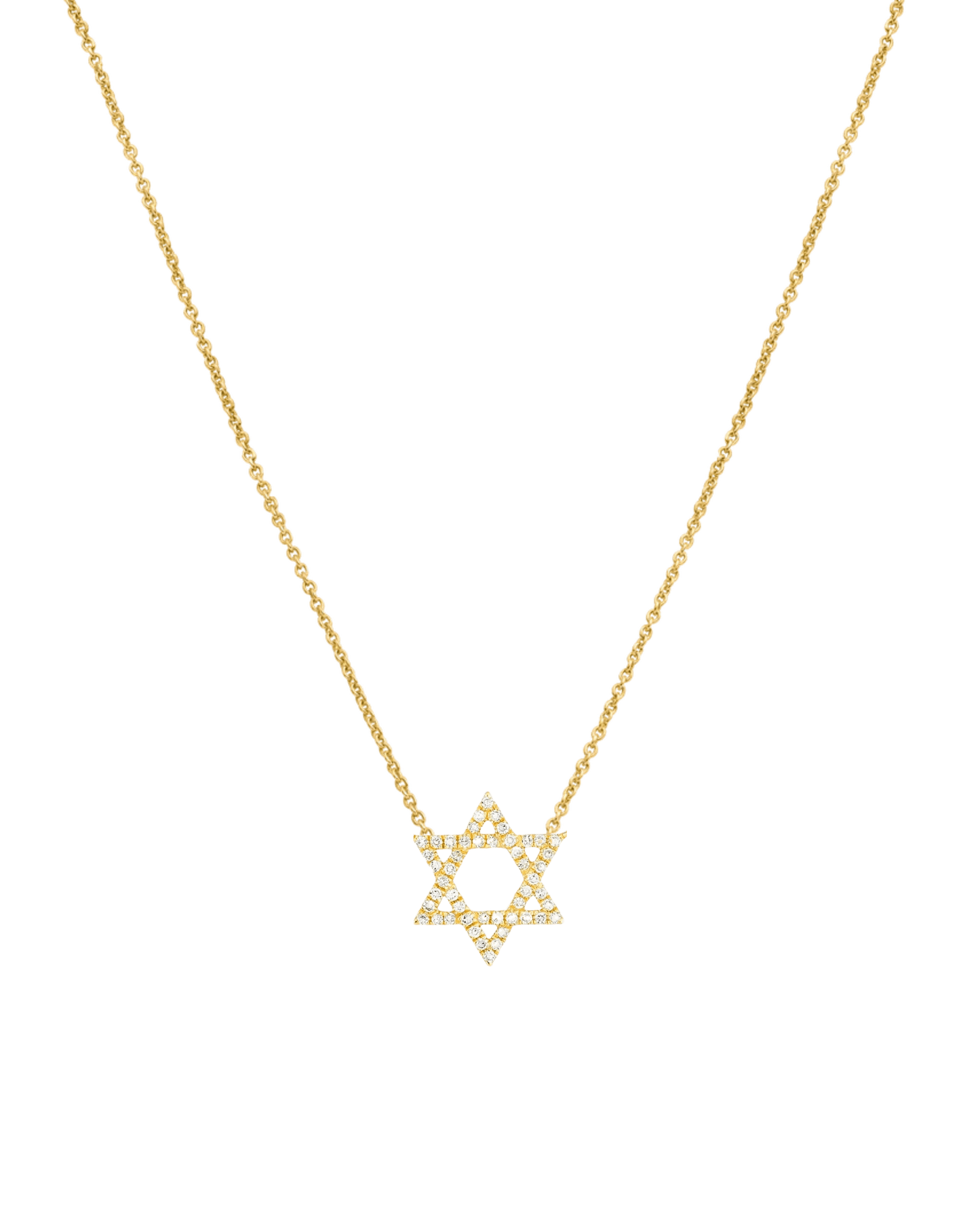 Star of David Necklace - 18K Gold Vermeil Necklaces magal-dev White Zirconia 16”