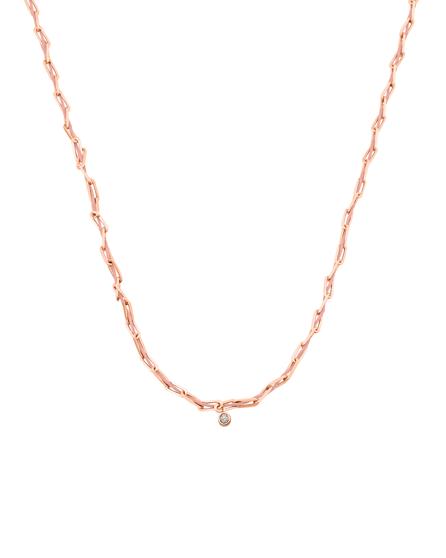Pink : Twine Diamond Necklace - 18K Rose Vermeil Necklaces magal-dev Flamingo Medium: 0.05ct 16"