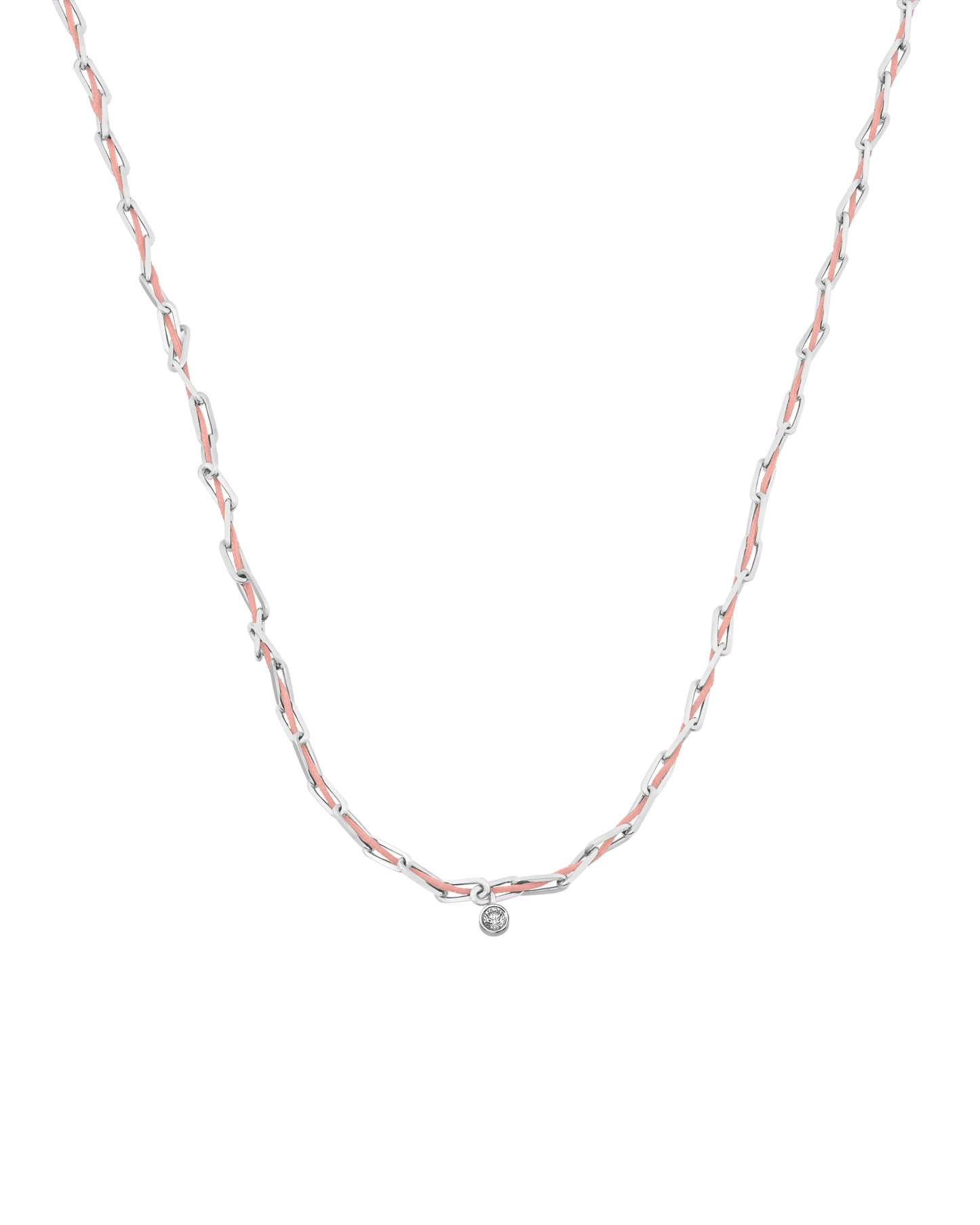 Pink : Twine Diamond Necklace - 925 Sterling Silver Necklaces magal-dev Flamingo Large: 0.10ct 16"