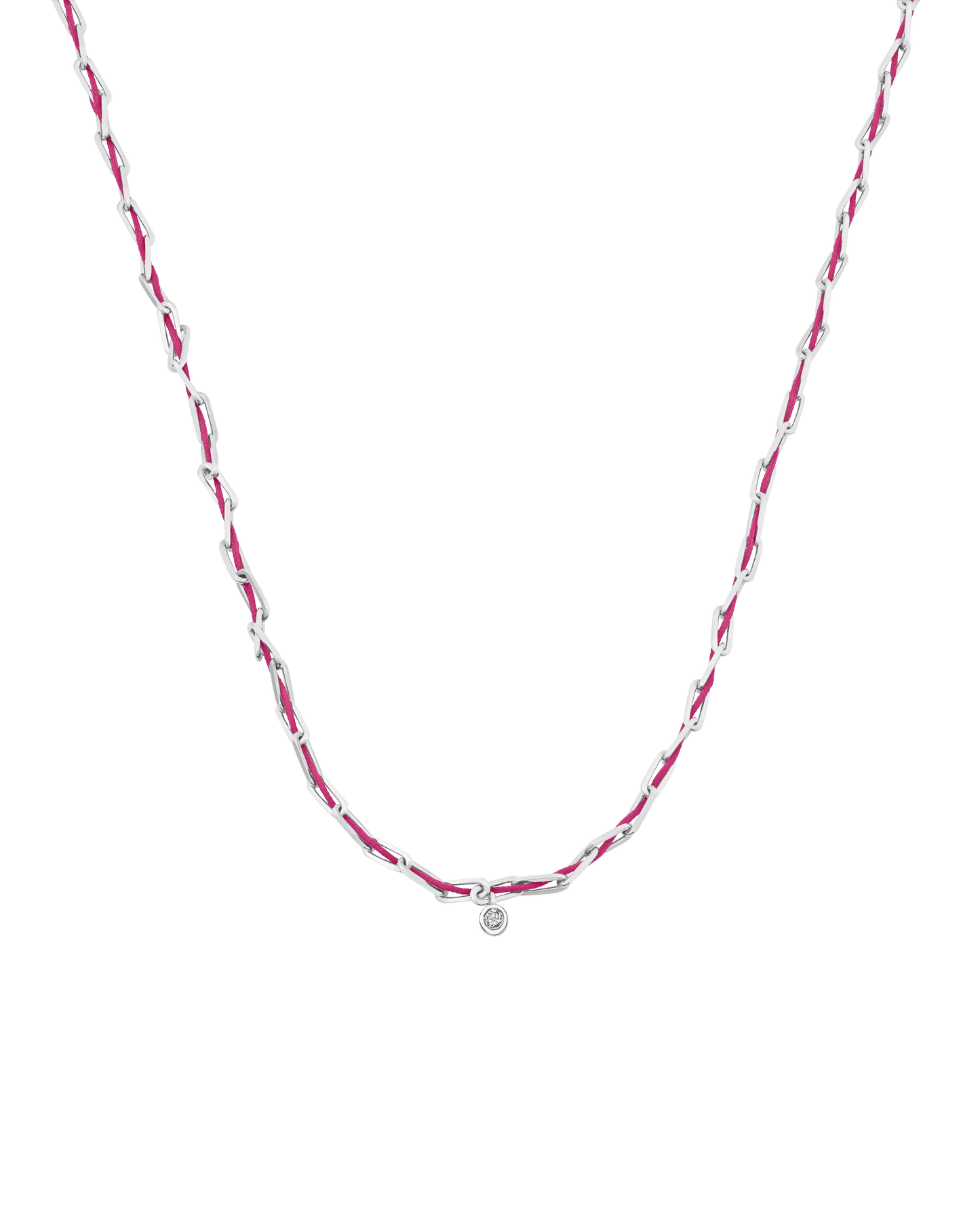 Pink : Twine Diamond Necklace - 925 Sterling Silver Necklaces magal-dev Fuchsia Medium: 0.05ct 16"