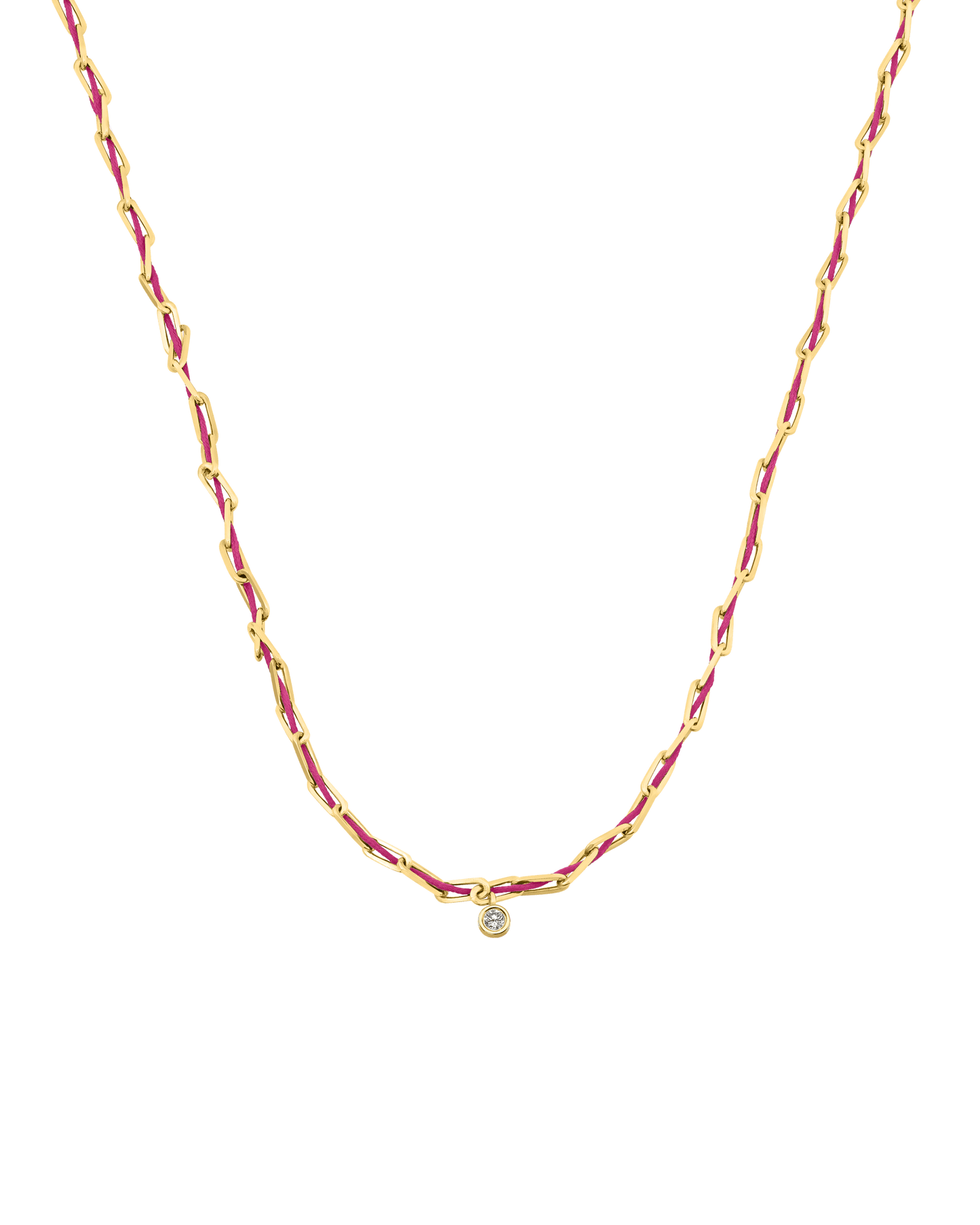 Pink : Twine Diamond Necklace - 18K Gold Vermeil Necklaces magal-dev Fuchsia Large: 0.10ct 16"