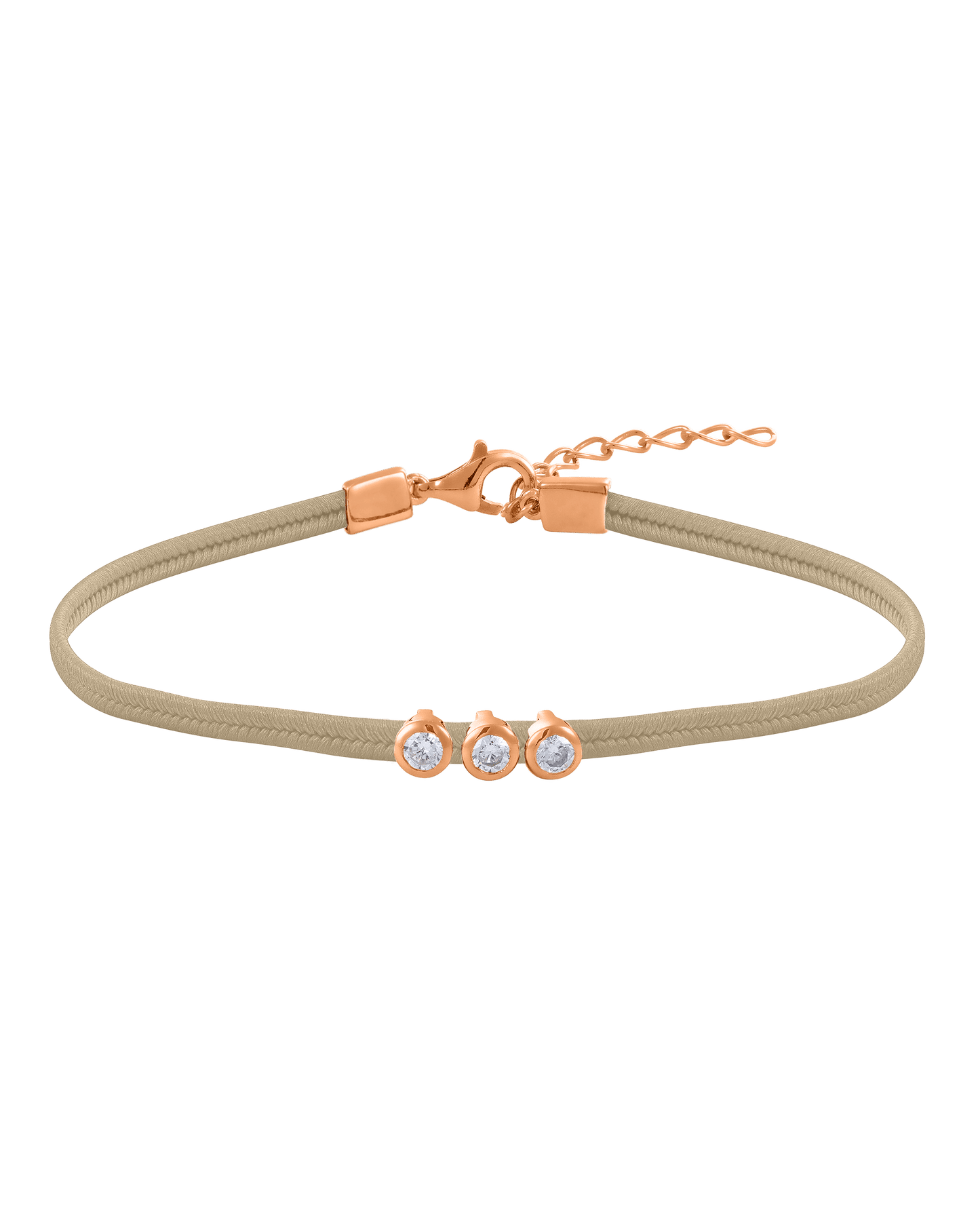 The Cord of Love - 18K Rose Vermeil Bracelets magal-dev Beige 1 Diamond