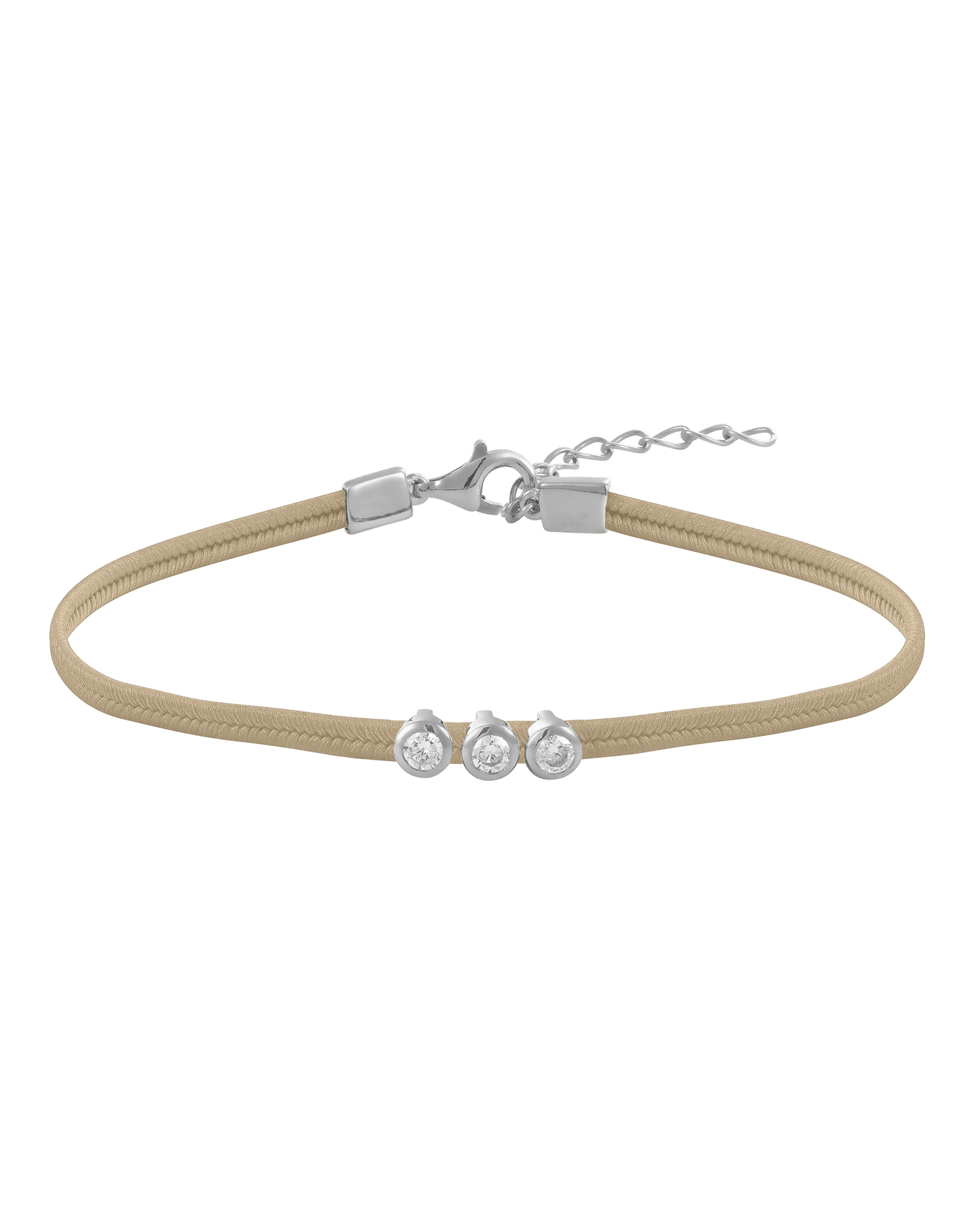 The Cord of Love - 925 Sterling Silver Bracelets magal-dev Beige 1 Diamond