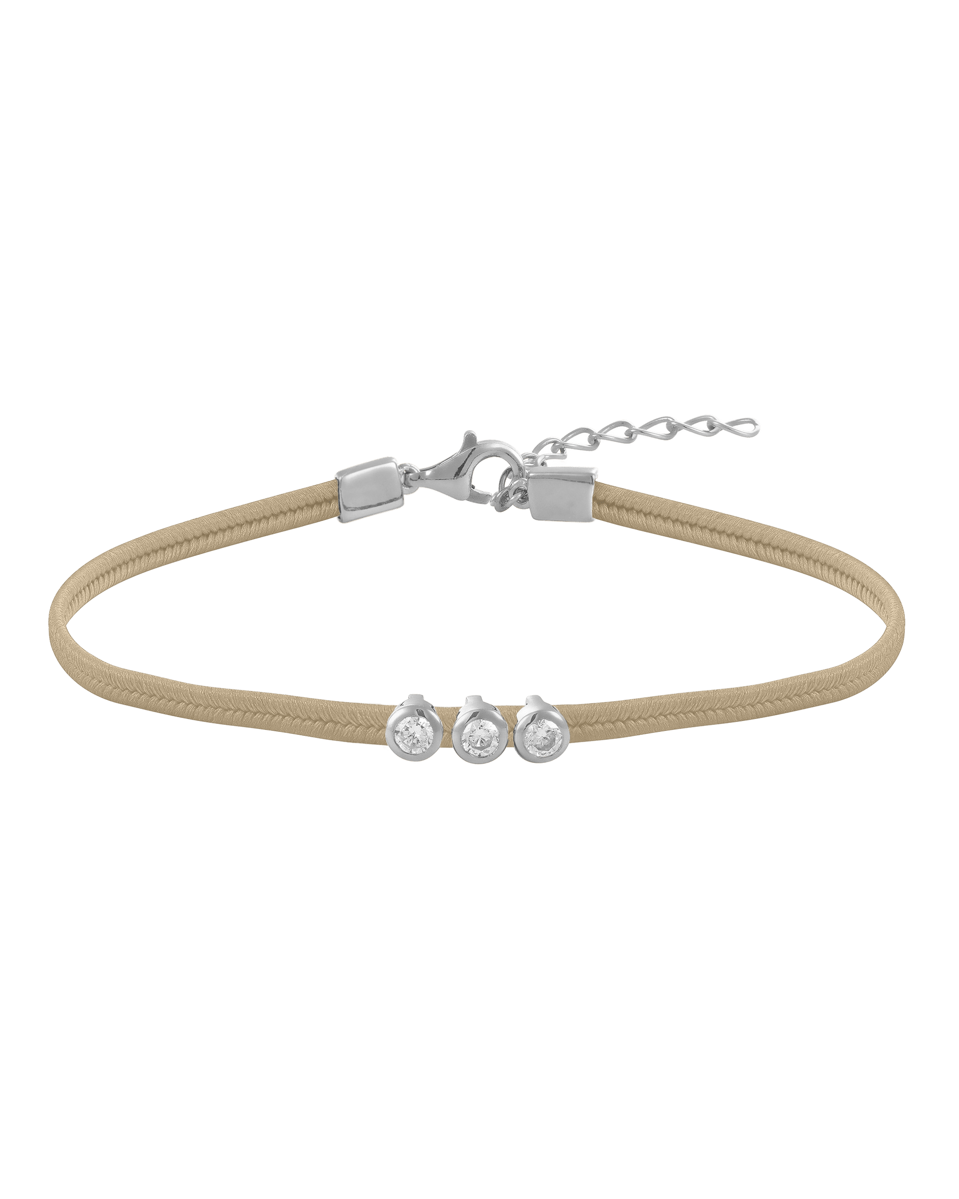 The Cord of Love - 925 Sterling Silver Bracelets magal-dev Beige 1 Diamond