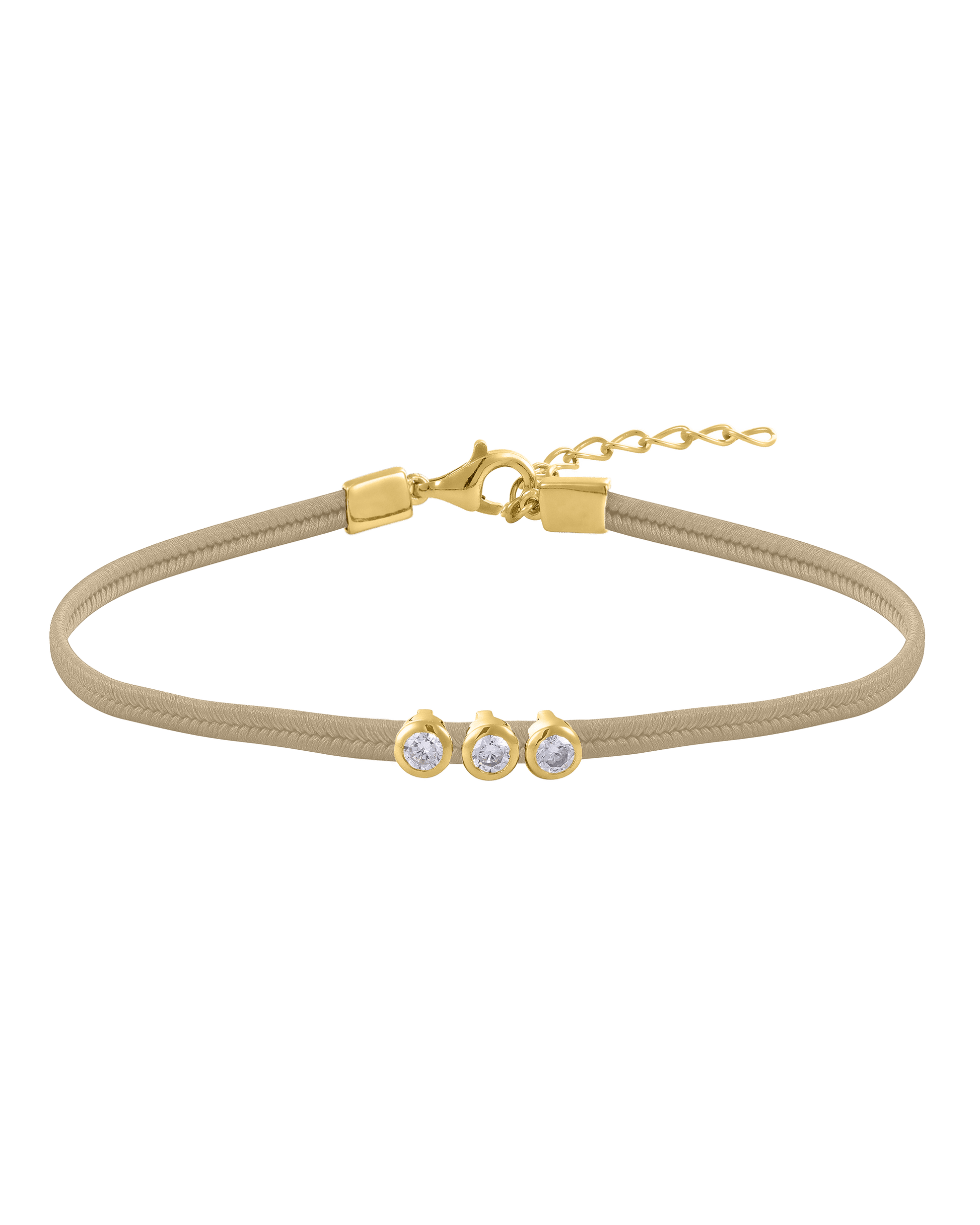 The Cord of Love - 18K Gold Vermeil Bracelets magal-dev Beige 1 Diamond