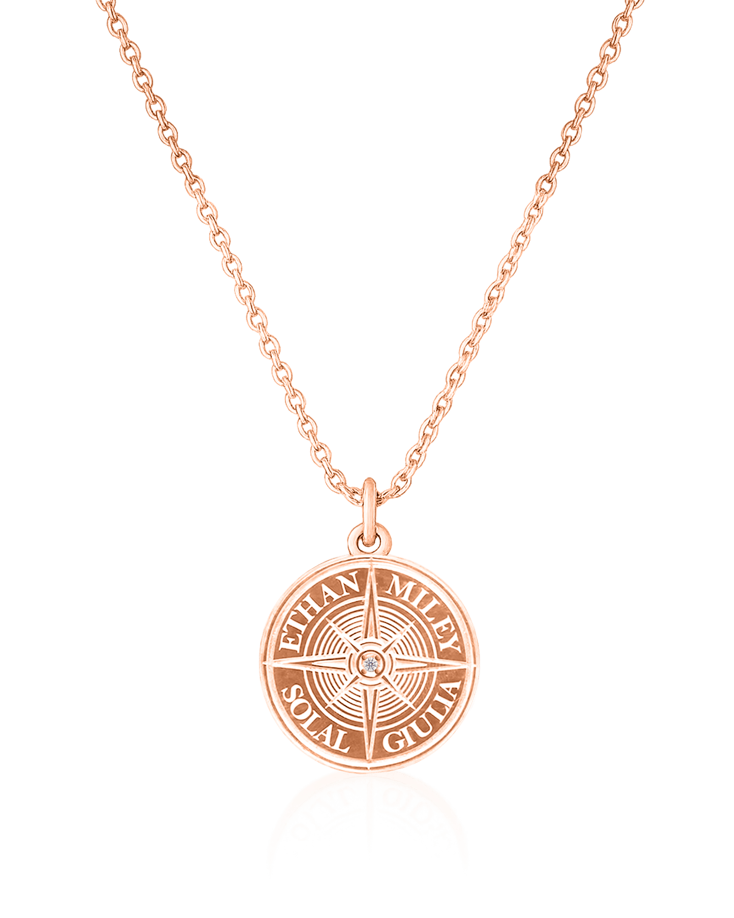 True North Diamond Necklace - 18K Rose Gold Vermeil Necklaces magal-dev Yes (+$50) 1 Name 16"