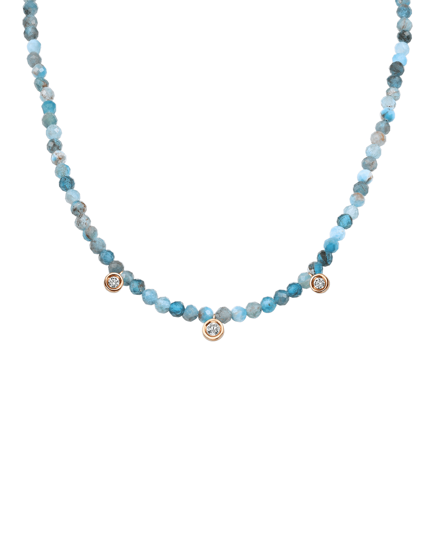 Colliers 3 Diamants & Pierres Précieuses - Or Blanc 14 carats Necklaces magal-dev