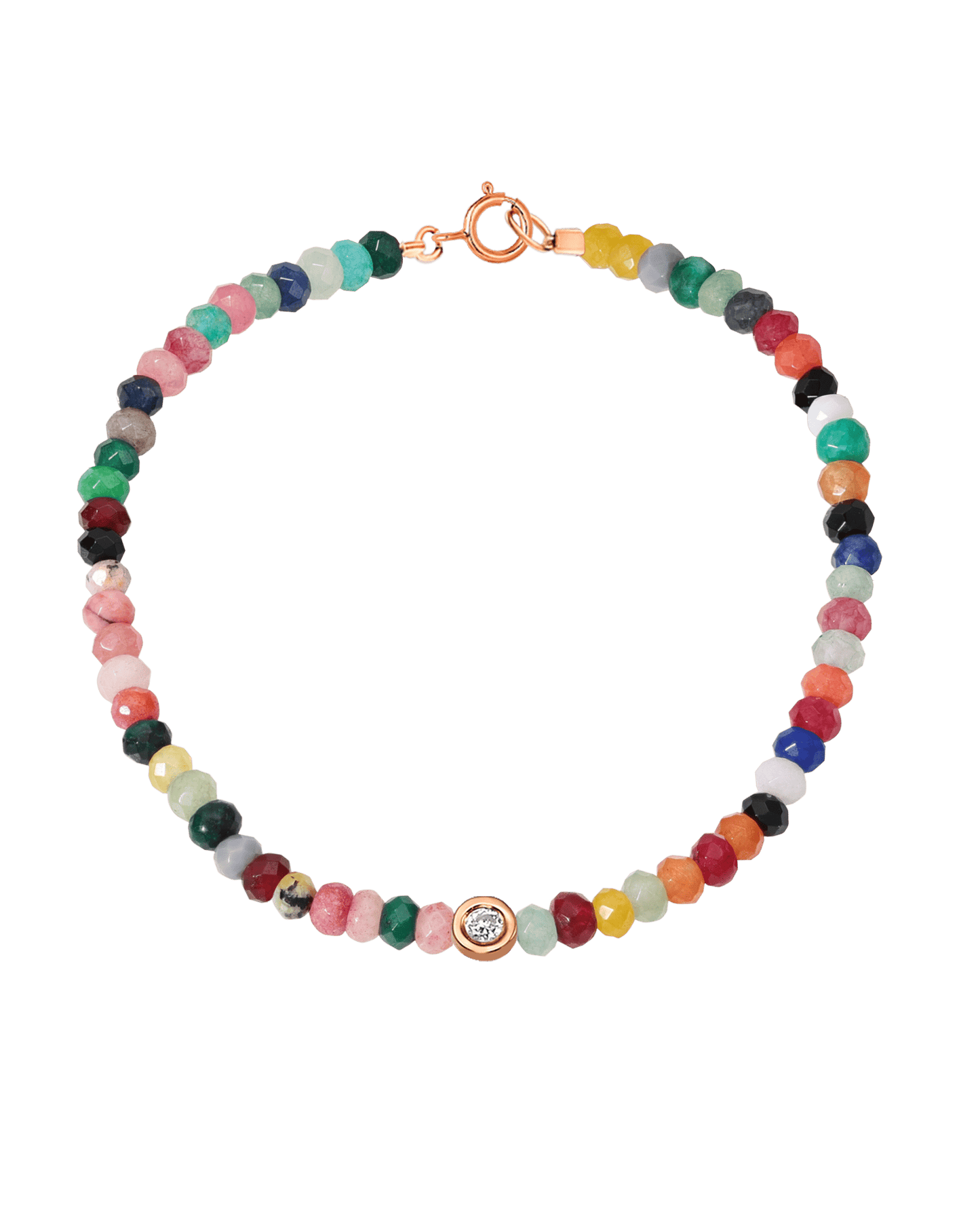 Watermelon Gemstone & Diamond Bracelet - 14K Yellow Gold Bracelets magal-dev
