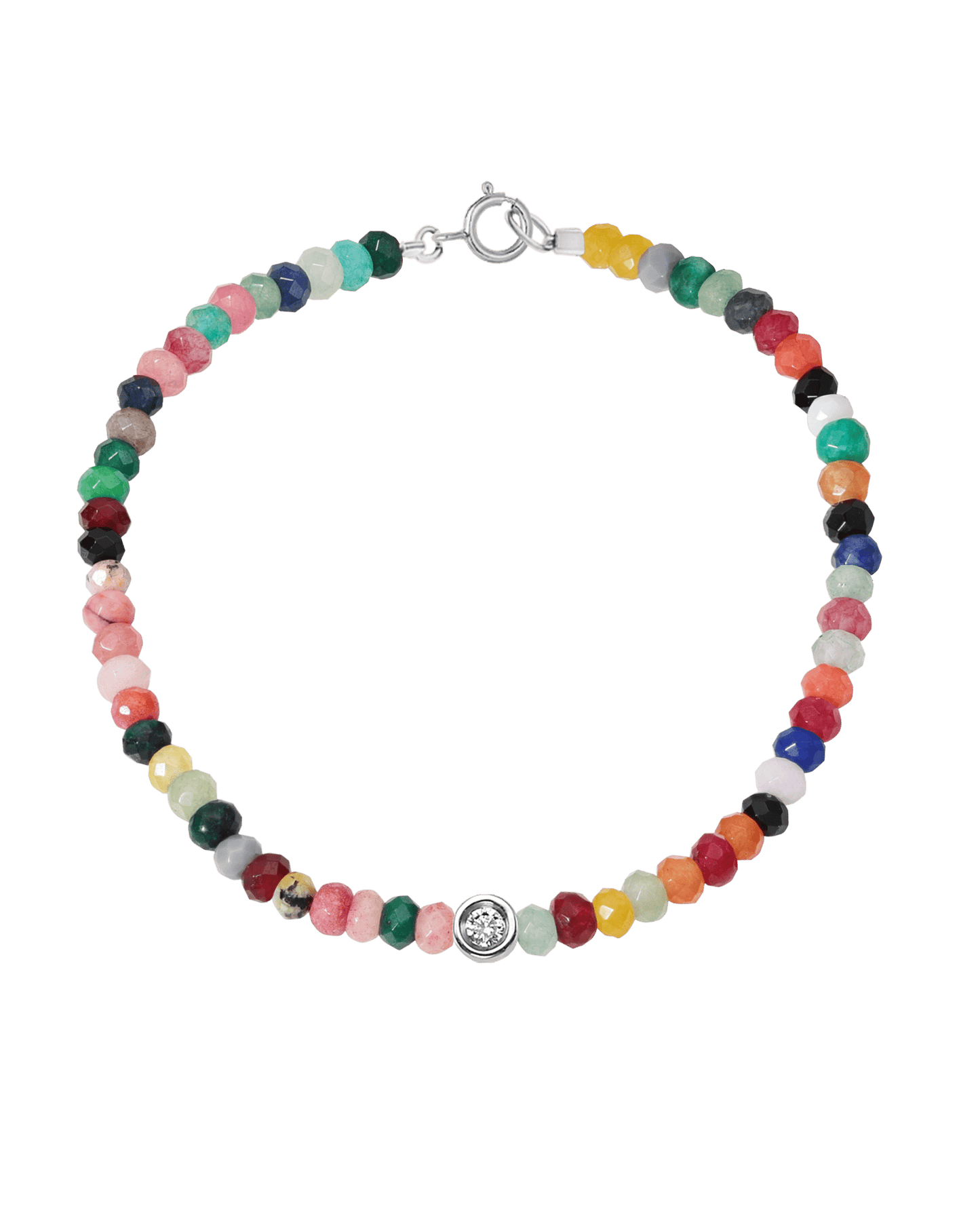 Bracelet Pierres Arc En Ciel & Diamant - Or Jaune 14 carats Bracelets magal-dev