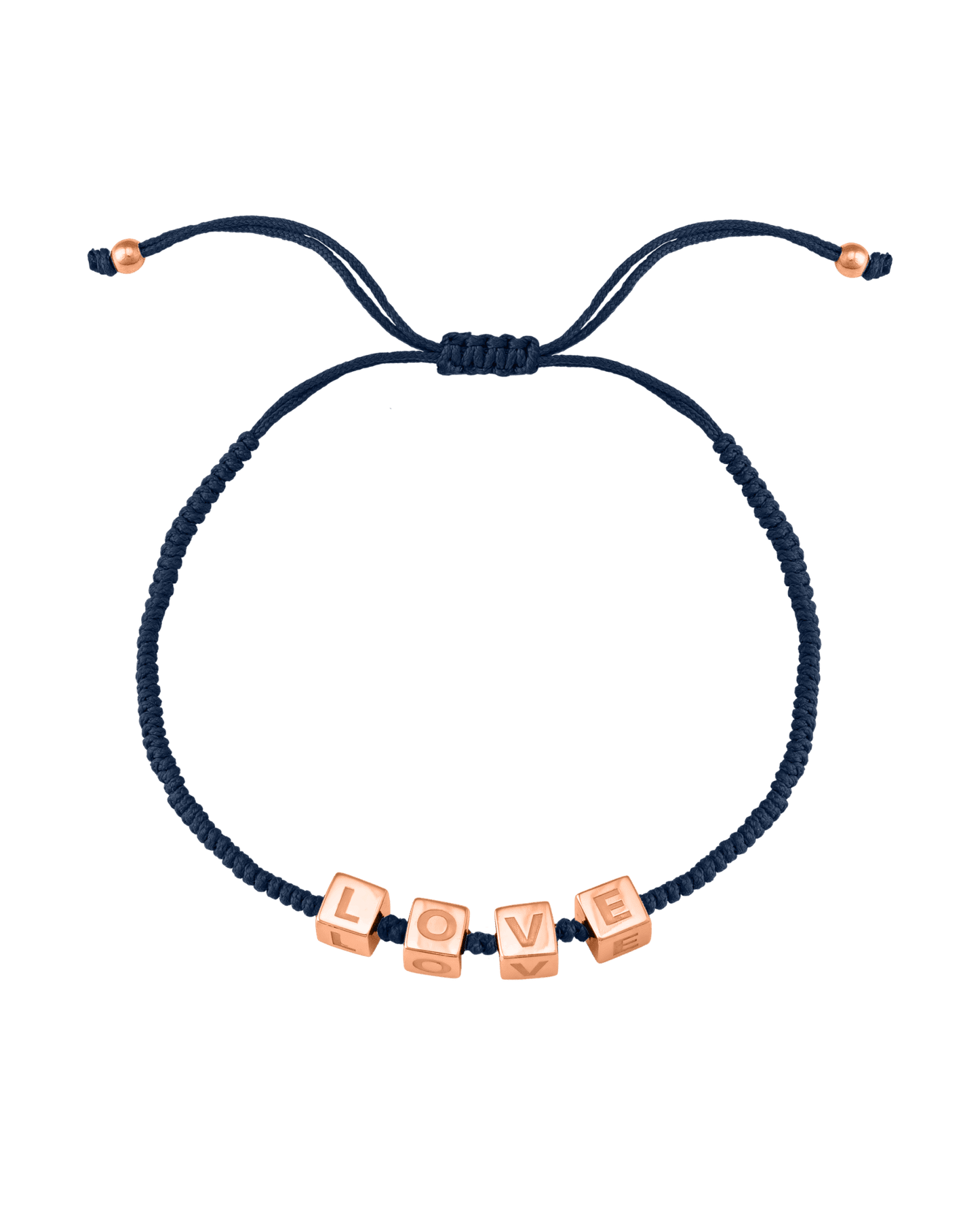 Bracelet Mes Cubes d'Enfance - Or Rose Plaqué 18 carats Bracelets magal-dev Bleu Marine 1