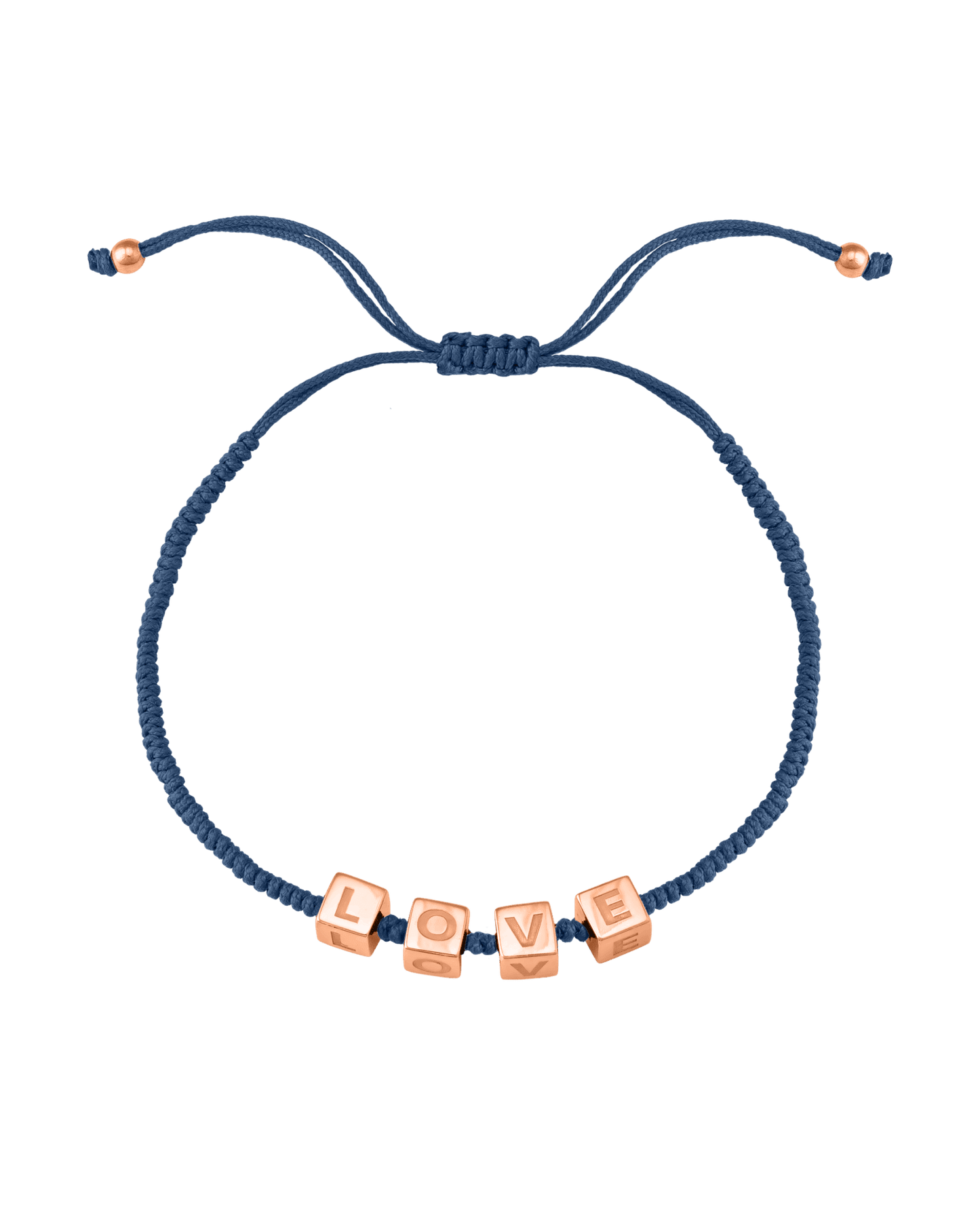 Bracelet Mes Cubes d'Enfance - Or Rose Plaqué 18 carats Bracelets magal-dev Bleu Indigo 1