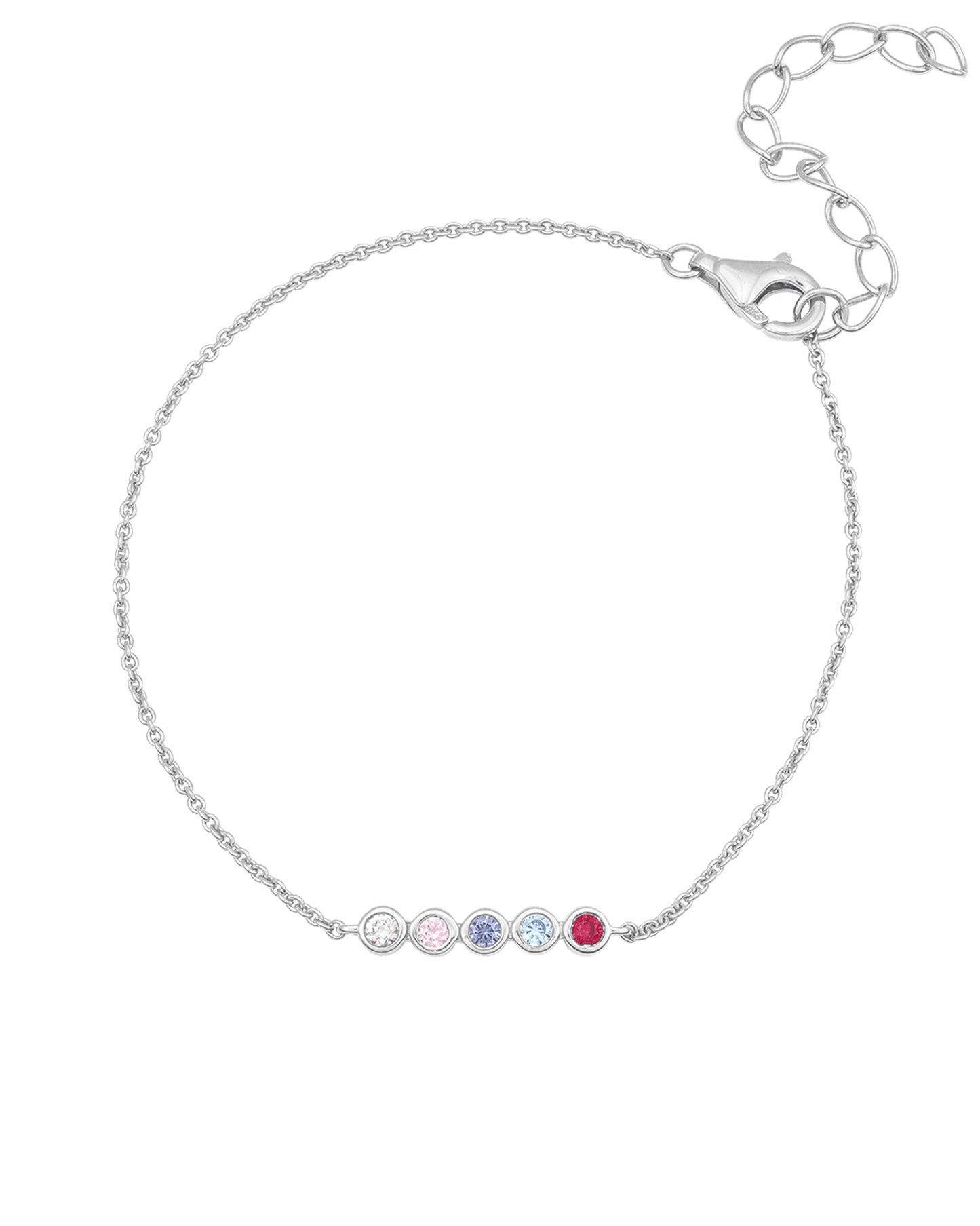 Bracelet Chaine Pierres Précieuses - Argent 925 Bracelets magal-dev 1 Pierre Précieuse 15cm + 2.5cm chaînette d'extension (Poignet: Small - Medium)