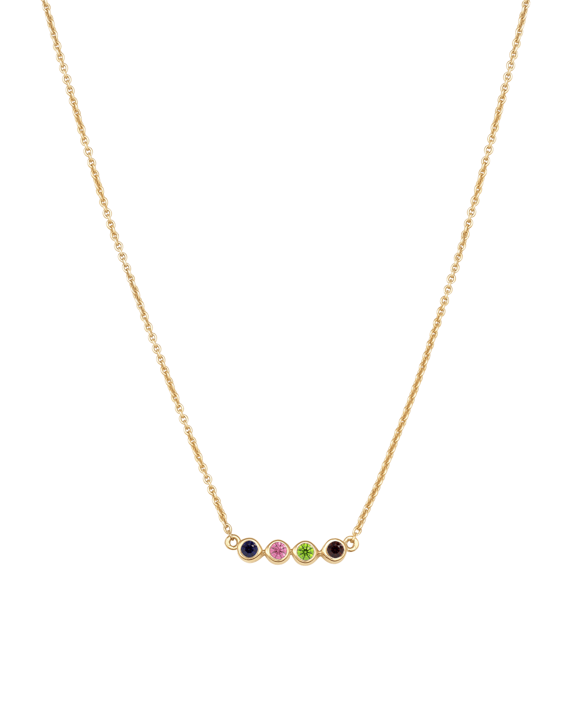 Collier Pierres de Naissance - Or Jaune Plaqué 18 carats Necklaces Gold Vermeil 4 Pierres Précieuses 40cm