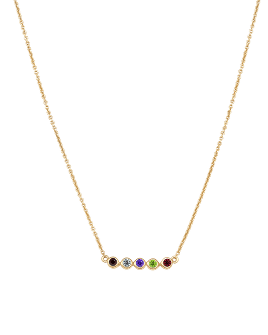 Collier Pierres de Naissance - Or Jaune 14 carats Necklaces Gold Vermeil 5 Pierres Précieuses 40cm