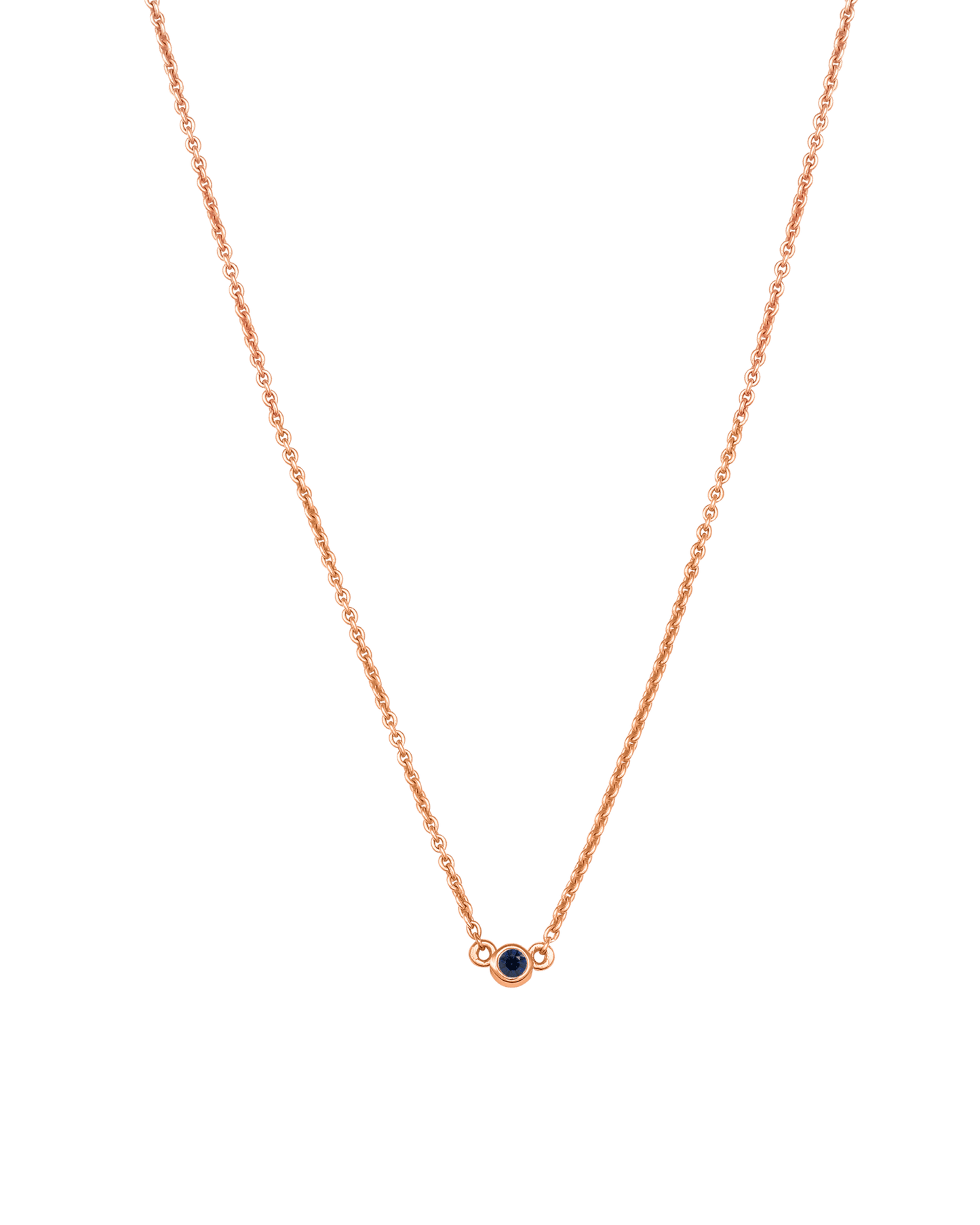 Collier Pierres de Naissance - Or Rose Plaqué 18 carats Necklaces Gold Vermeil 1 Pierres Précieuses 40cm
