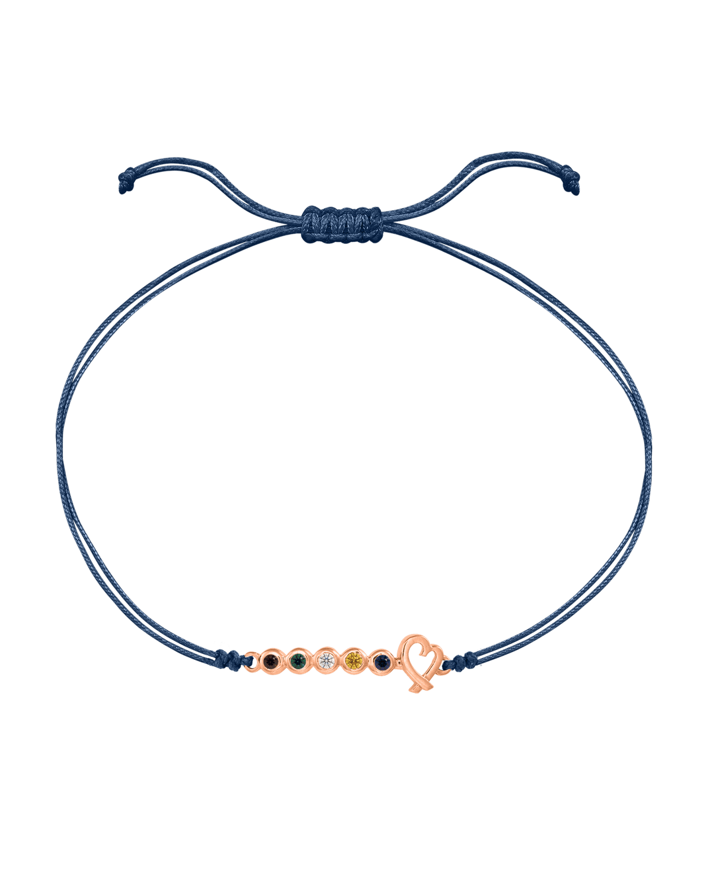 Bracelet Pierres Précieuses Mon Amour - Or Rose 14 carats Bracelets 14K Solid Gold Bleu Indigo 2