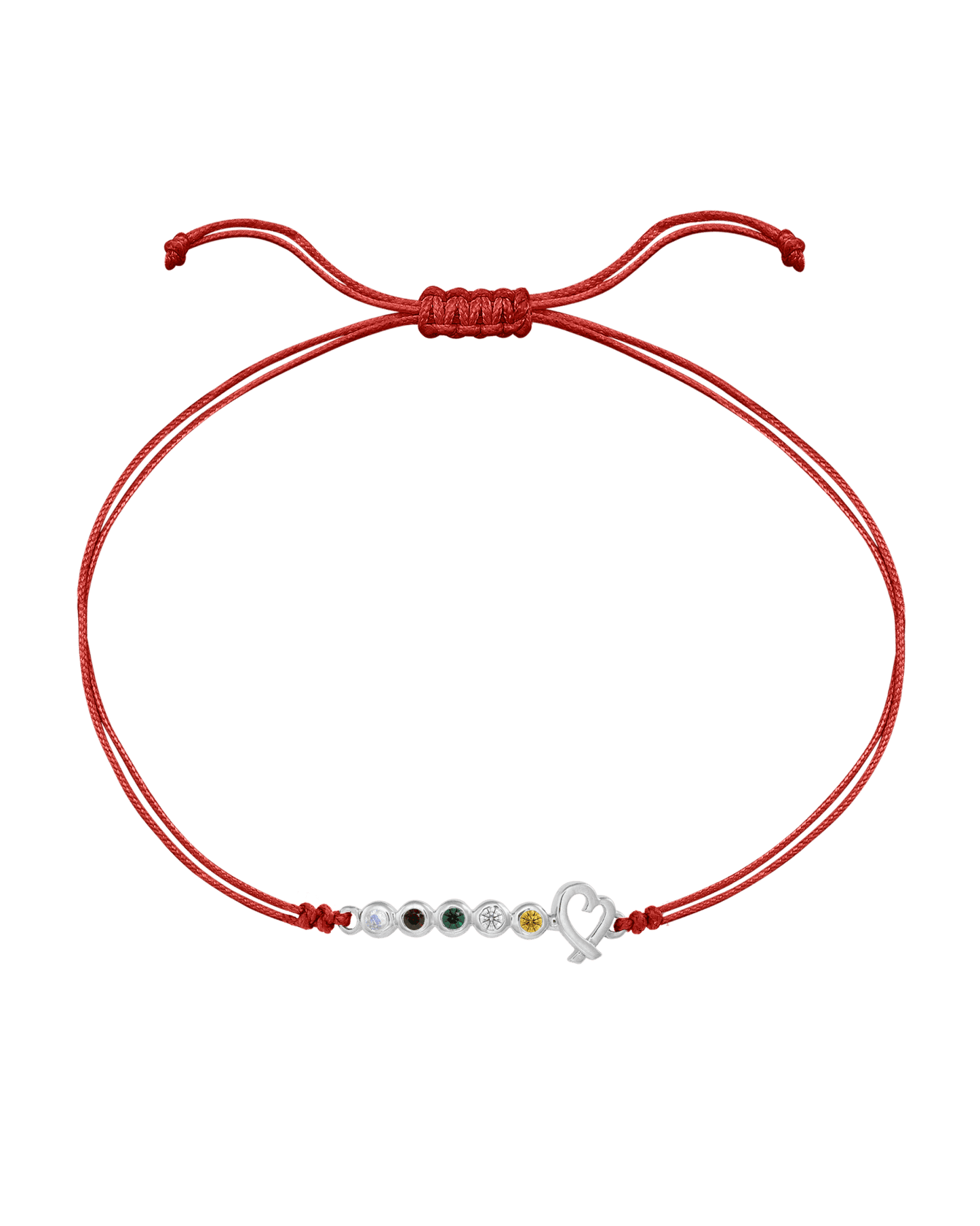 Bracelet Pierres Précieuses Mon Amour - Or Blanc 14 carats Bracelets 14K Solid Gold Rouge 2