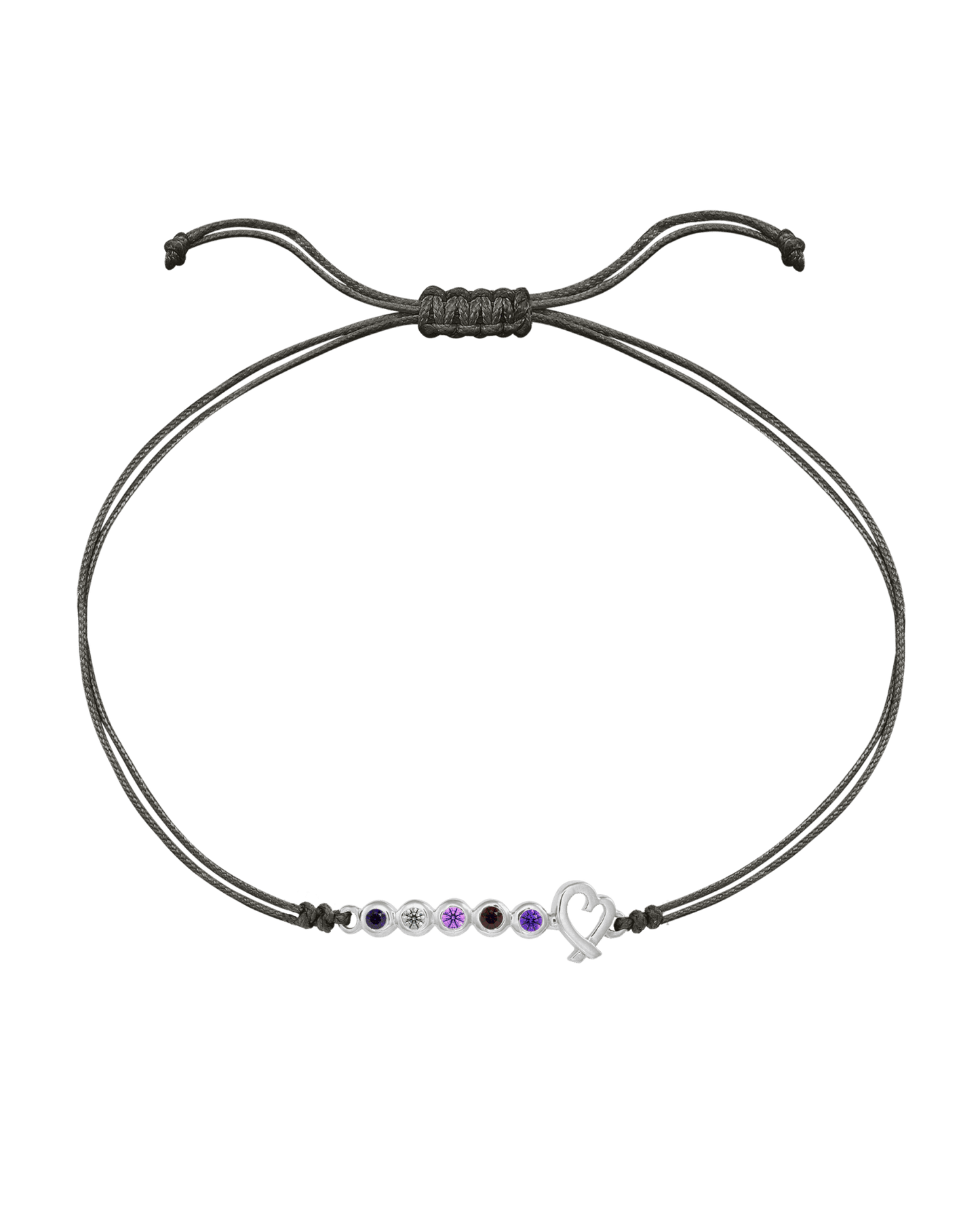 Bracelet Pierres Précieuses Mon Amour - Or Blanc 14 carats Bracelets 14K Solid Gold Gris 2