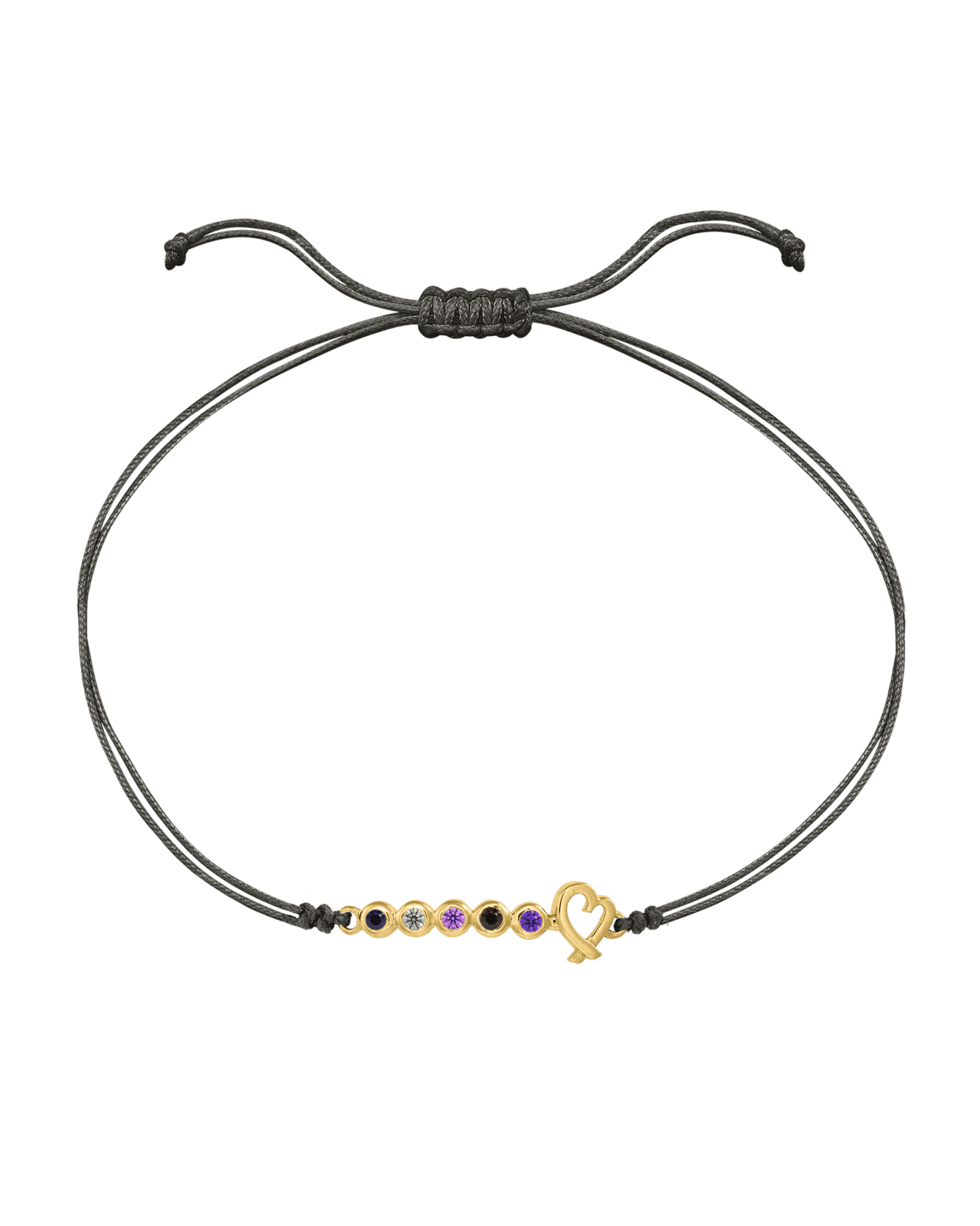 Bracelet Pierres Précieuses Mon Amour - Or Jaune 14 carats Bracelets 14K Solid Gold Gris 2