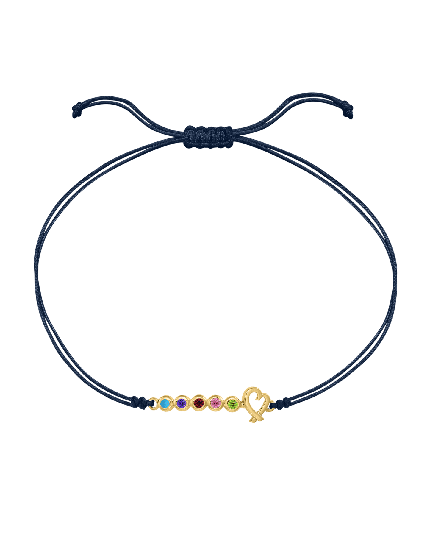 Bracelet Pierres Précieuses Mon Amour - Or Jaune 14 carats Bracelets 14K Solid Gold Bleu Marine 2