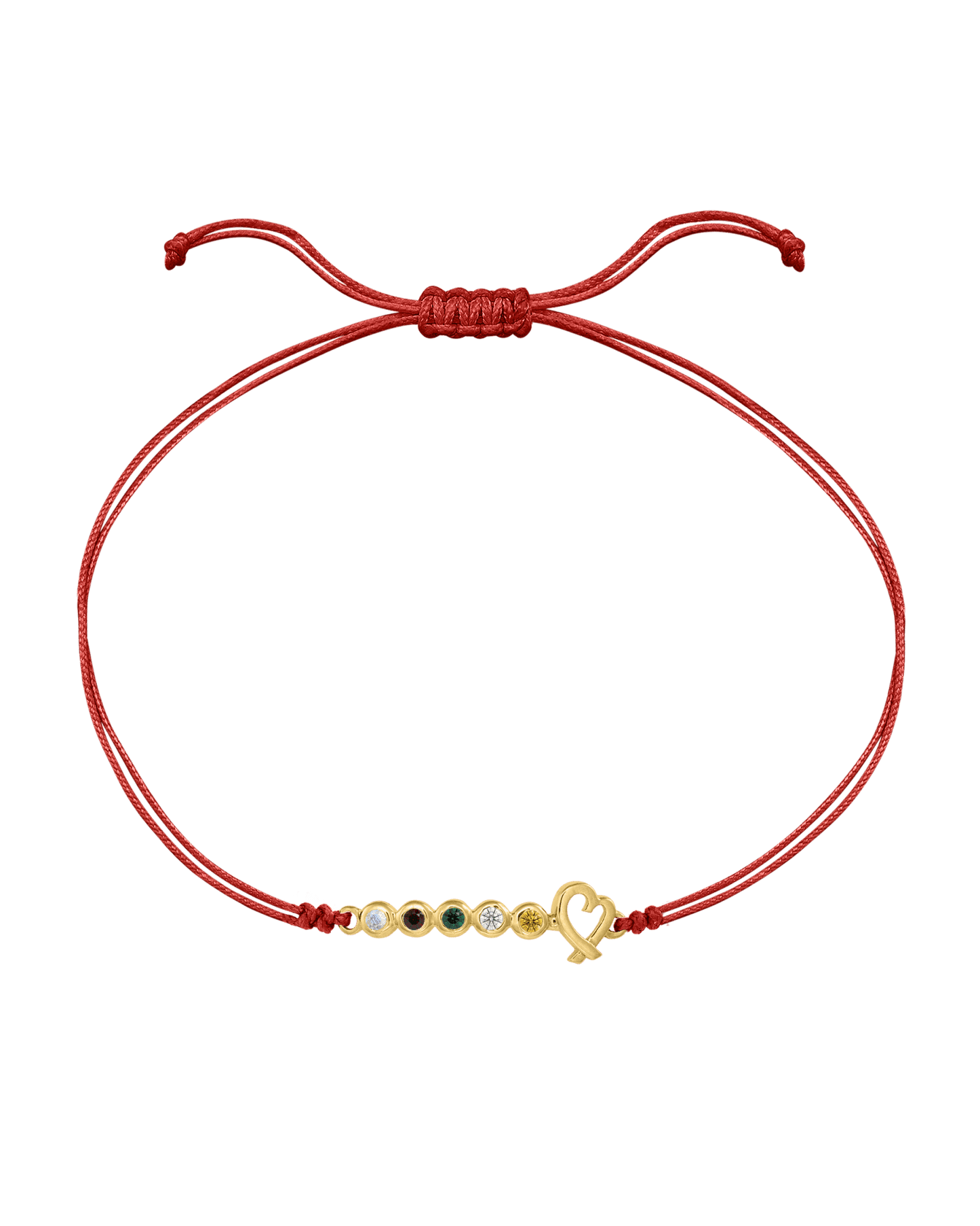 Bracelet Pierres Précieuses Mon Amour - Or Jaune 14 carats Bracelets 14K Solid Gold Rouge 2