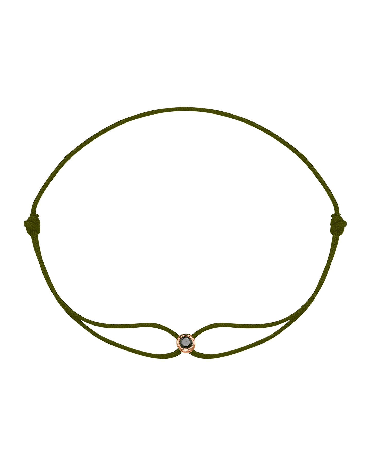 Le String of Love Diamant Noir - Or Rose 14 carats Bracelets magal-dev Dark Green
