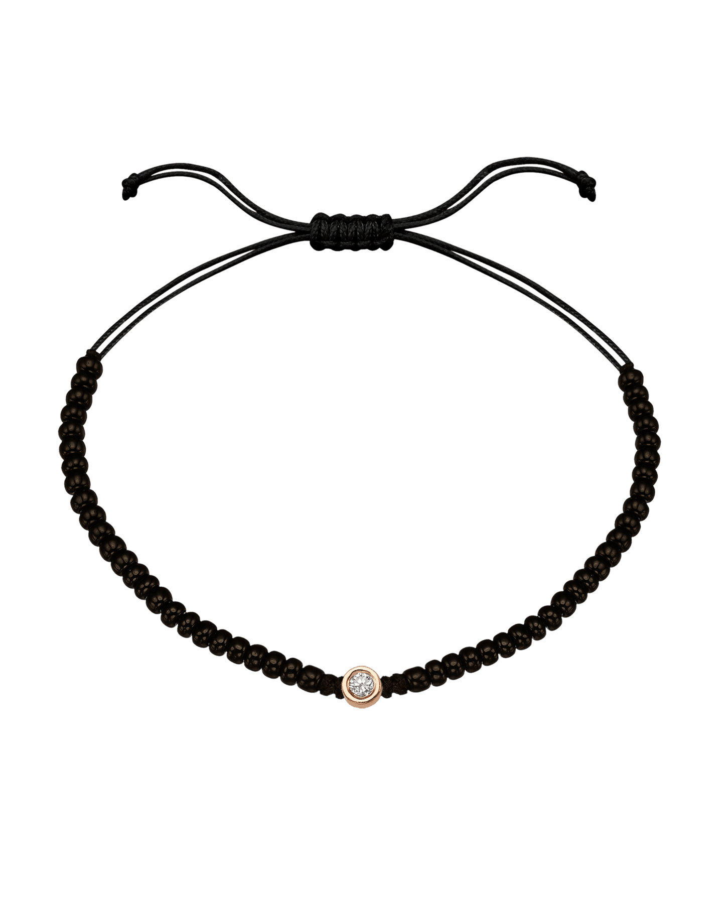 Le String of Love Onyx Noir - Or Rose 14 carats Bracelets magal-dev Medium: 0.05 carats